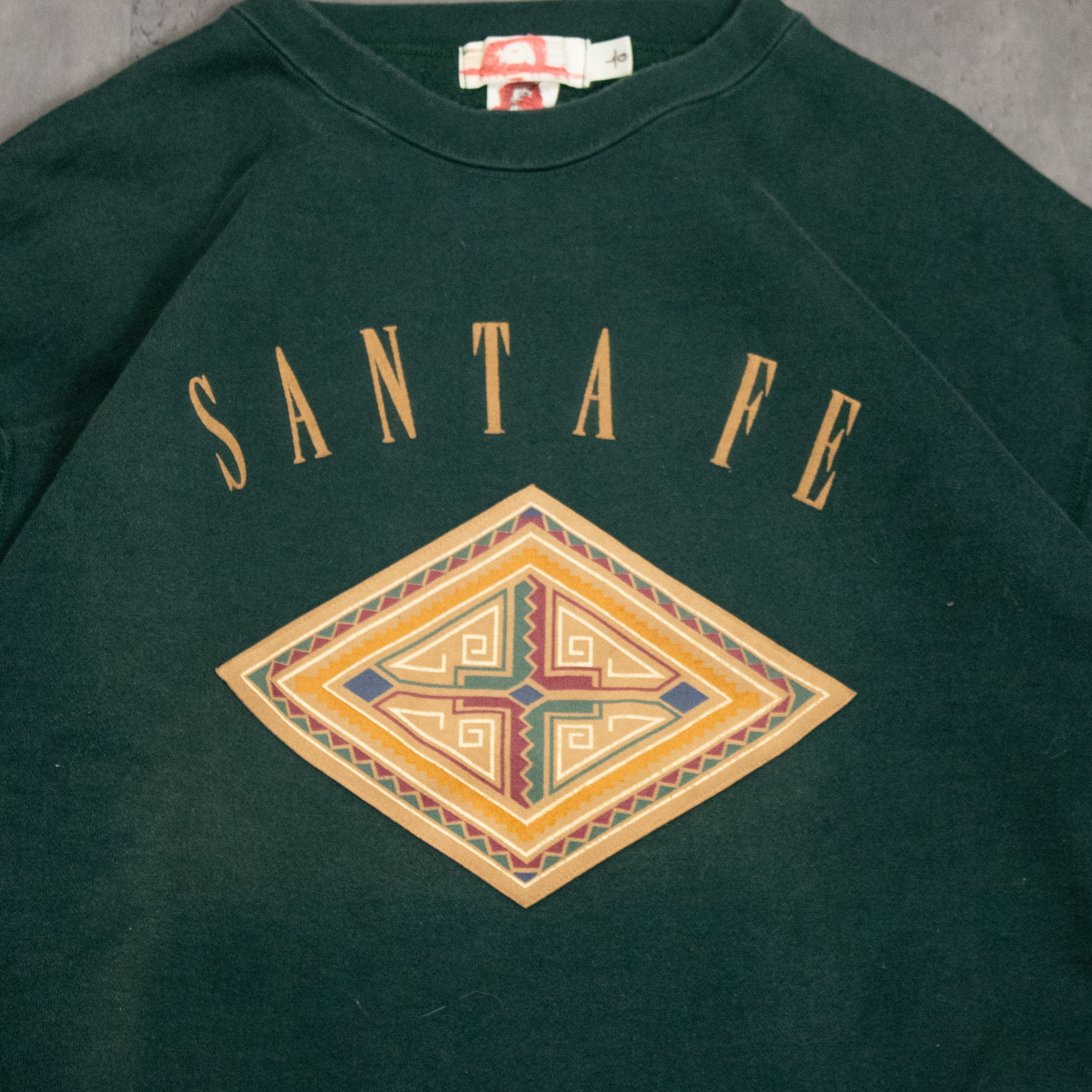Japanese Brand Vintage 90's Sante Fe Forest Green Aztex Print Crewneck Size US L / EU 52-54 / 3 - 5 Thumbnail
