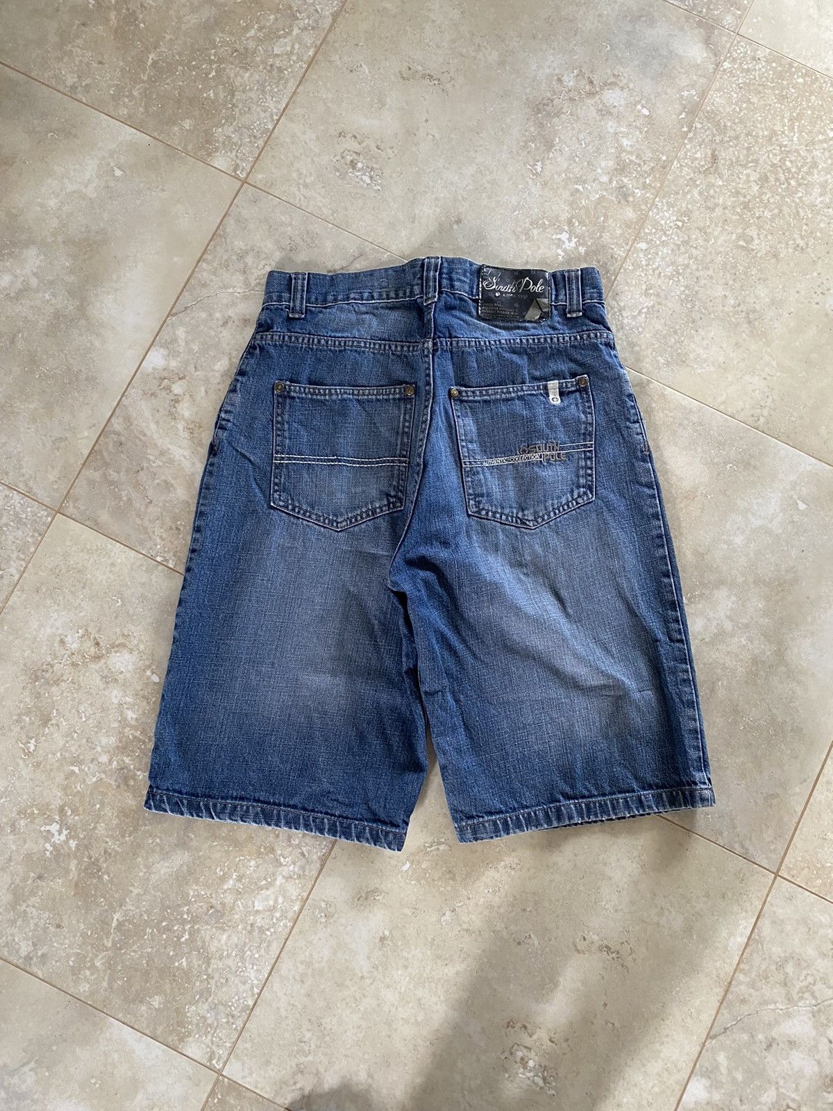 Southpole Vintage Basic SouthPole Baggy Shorts Washed Faded Denim Y2K Size US 32 / EU 48 - 2 Thumbnail