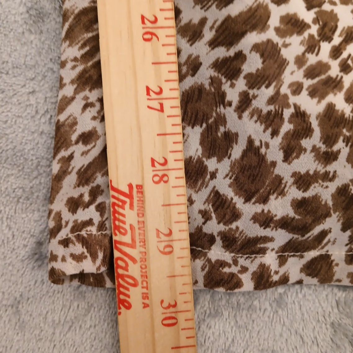 Vintage HYFVE Pants Womens Large Brown Animal Print Wide-Leg Pull On Lined 28x30 Size 36" / US 14 / IT 50 - 6 Thumbnail