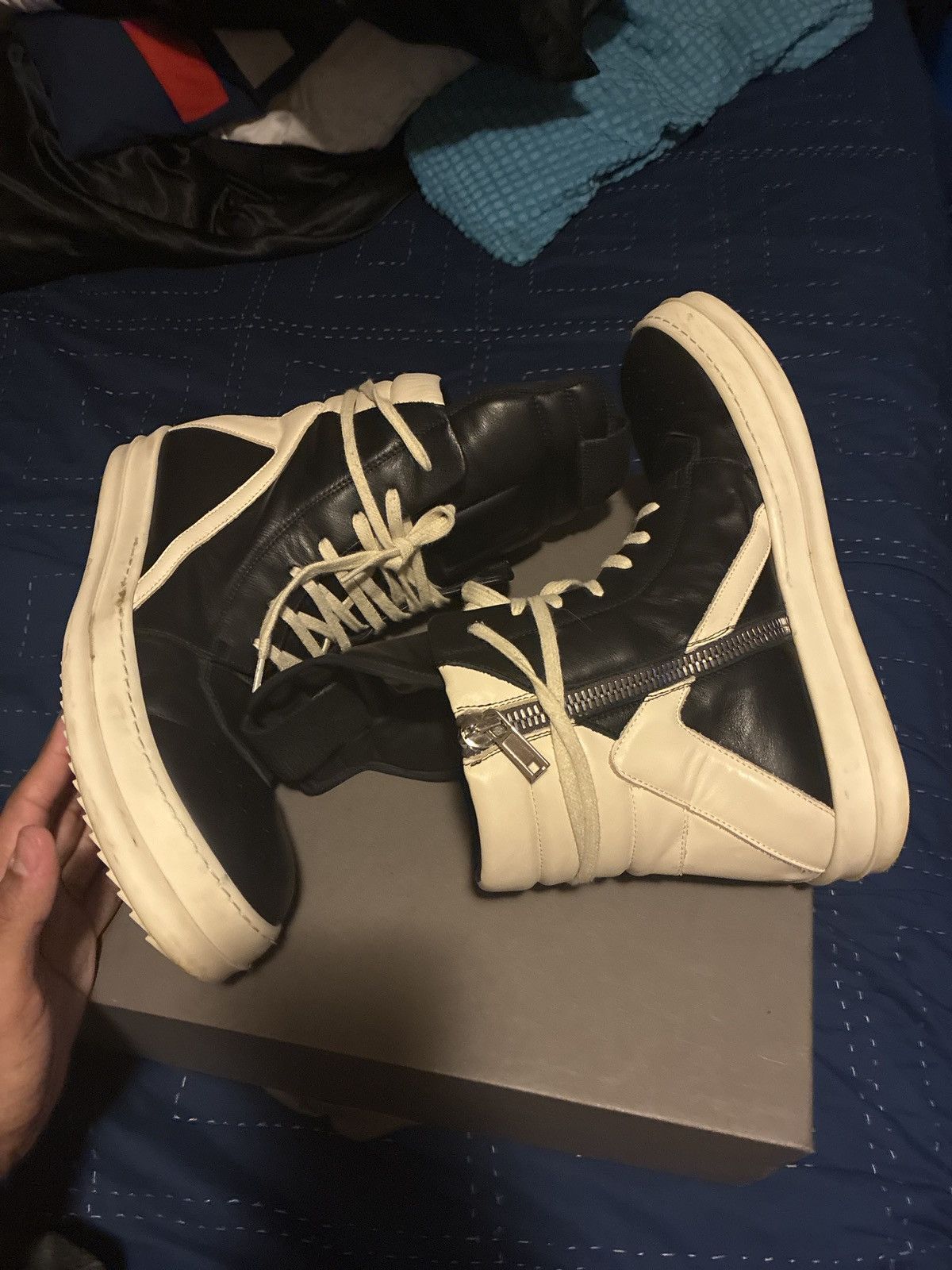Rick Owens Rick Owens FW24 Leather Geobaskets Size US 10 / EU 43 - 7 Thumbnail