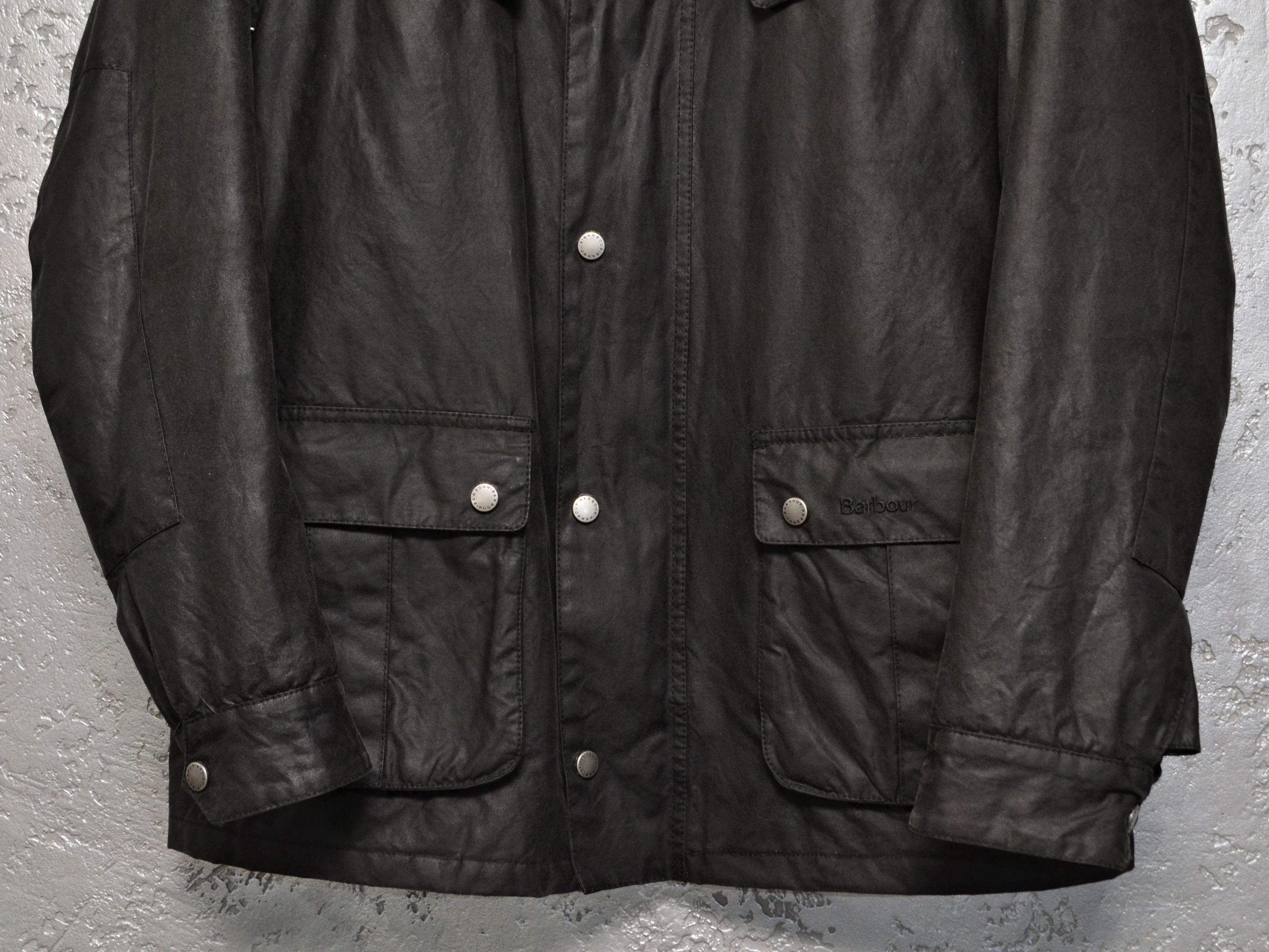Barbour International Duke Black Waxed Biker Jacket