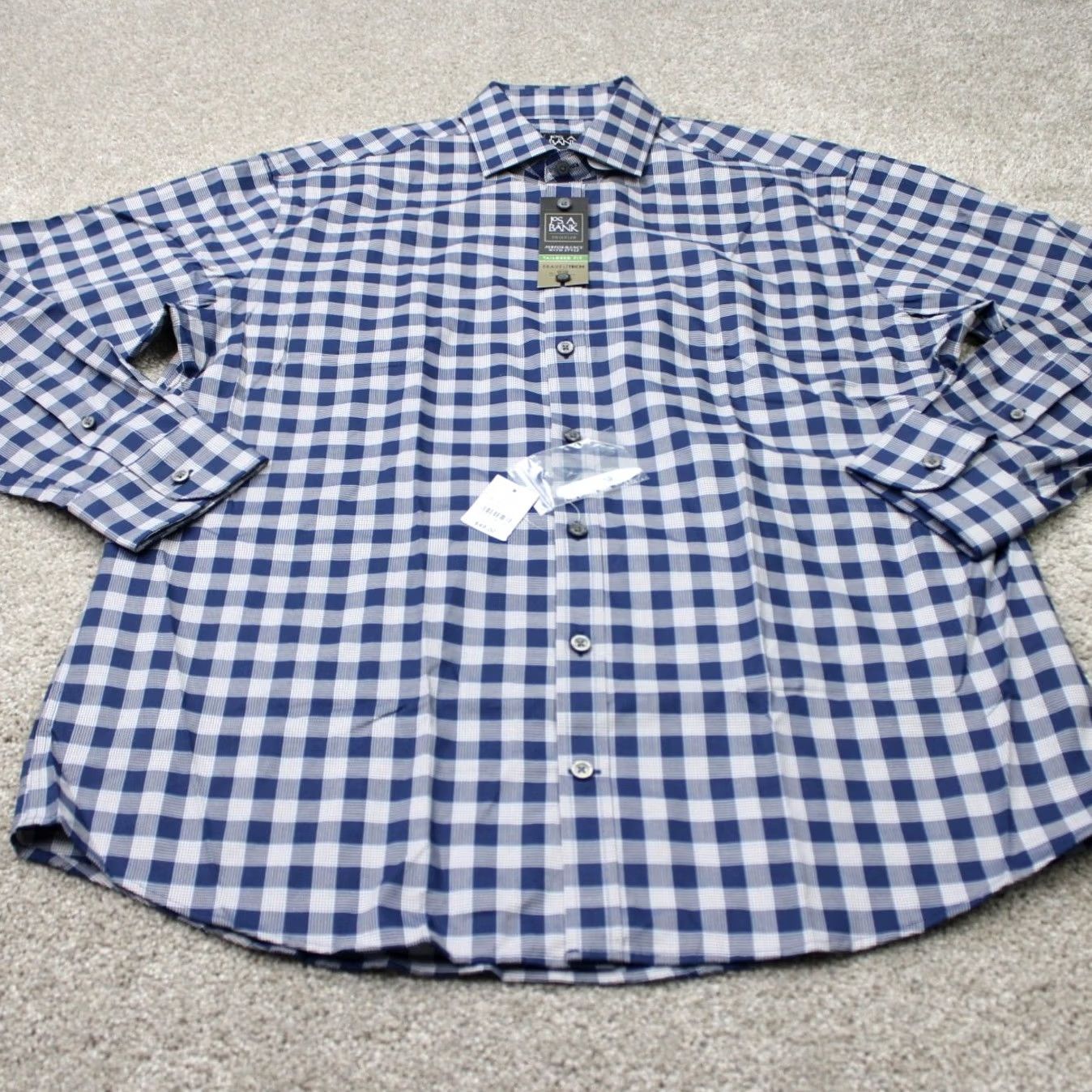 Jos. A. Bank Jos. A. Bank Shirt Mens Large Blue TravelTech Tailored Fit Button-Up Long Sleeve Cotton Plaid NWT Size US L / EU 52-54 / 3 - 3 Thumbnail