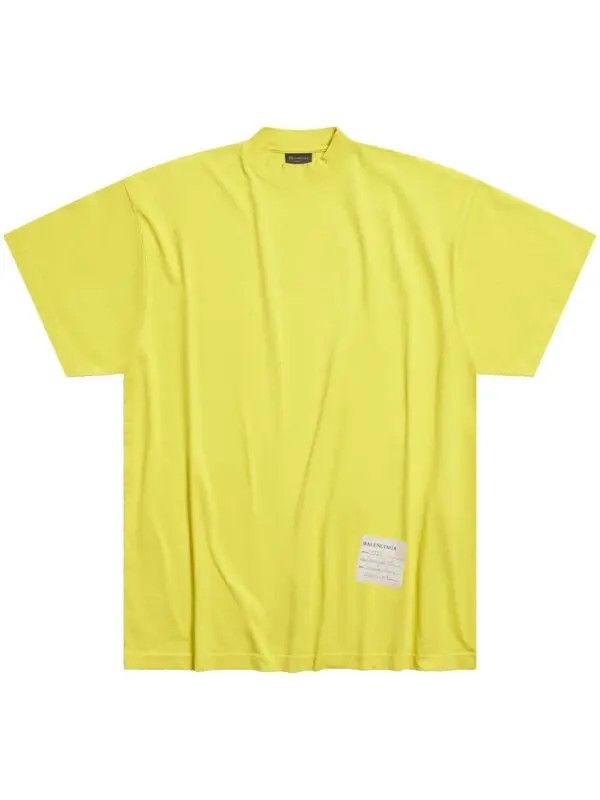 Balenciaga o1srvl11e0925 Sample Sticker T-Shirt Oversized in Yellow Size US L / EU 52-54 / 3 - 1 Thumbnail