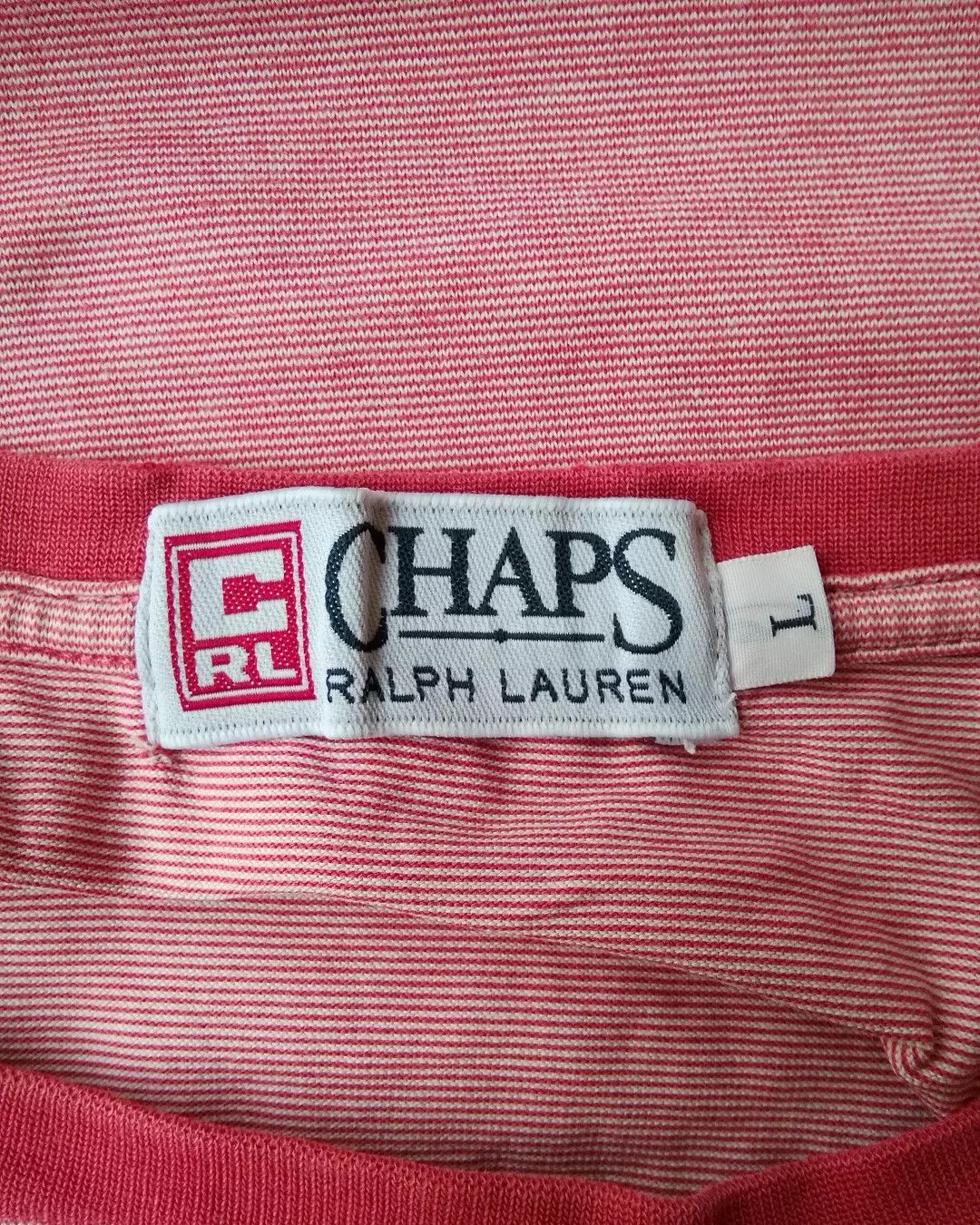 Chaps Ralph Lauren × Polo Ralph Lauren × Ralph Lauren Vintage Chaps Ralph Lauren Striped Pink Tees Size L / US 10 / IT 46 - 3 Thumbnail