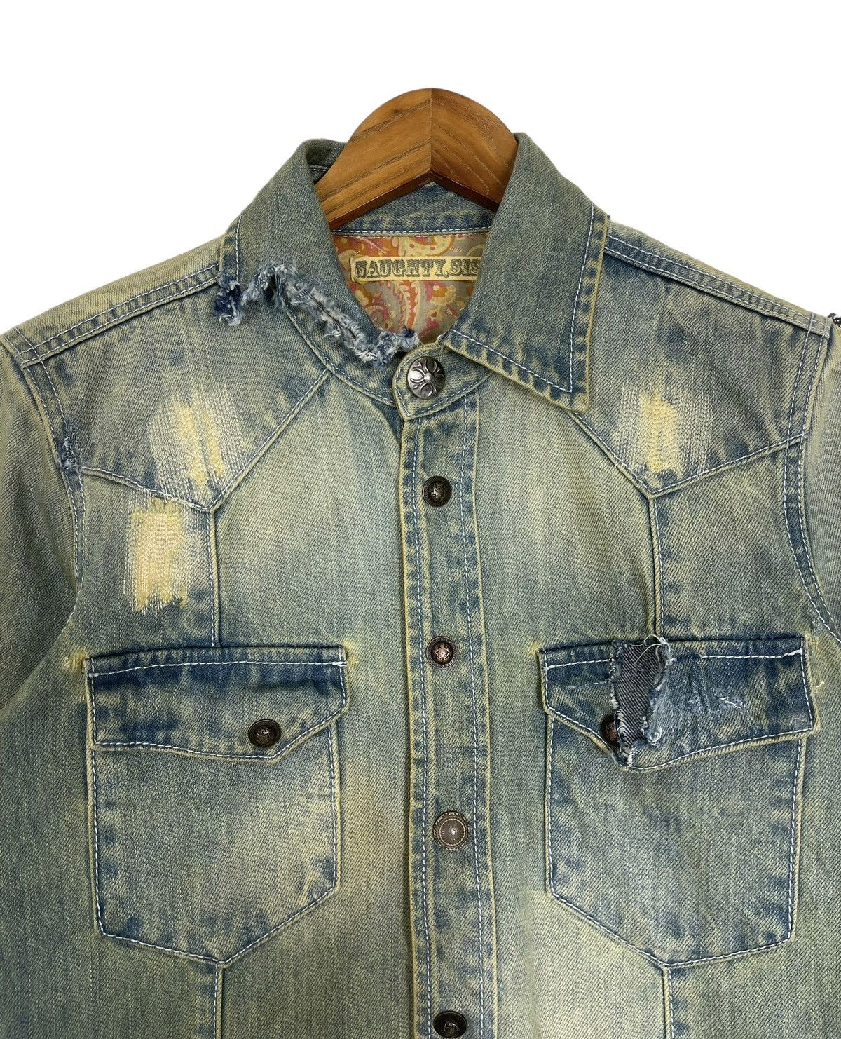 If Six Was Nine Vintage Distressed NAUGHTY CHROME HEARTS Inspired Mud Wash Size US XS / EU 42 / 0 - 2 Thumbnail