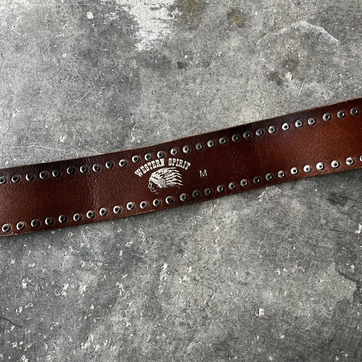 Vintage VINTAGE WESTERN SPIRIT STUDDED LEATHER BELT Size 30 - 10 Thumbnail