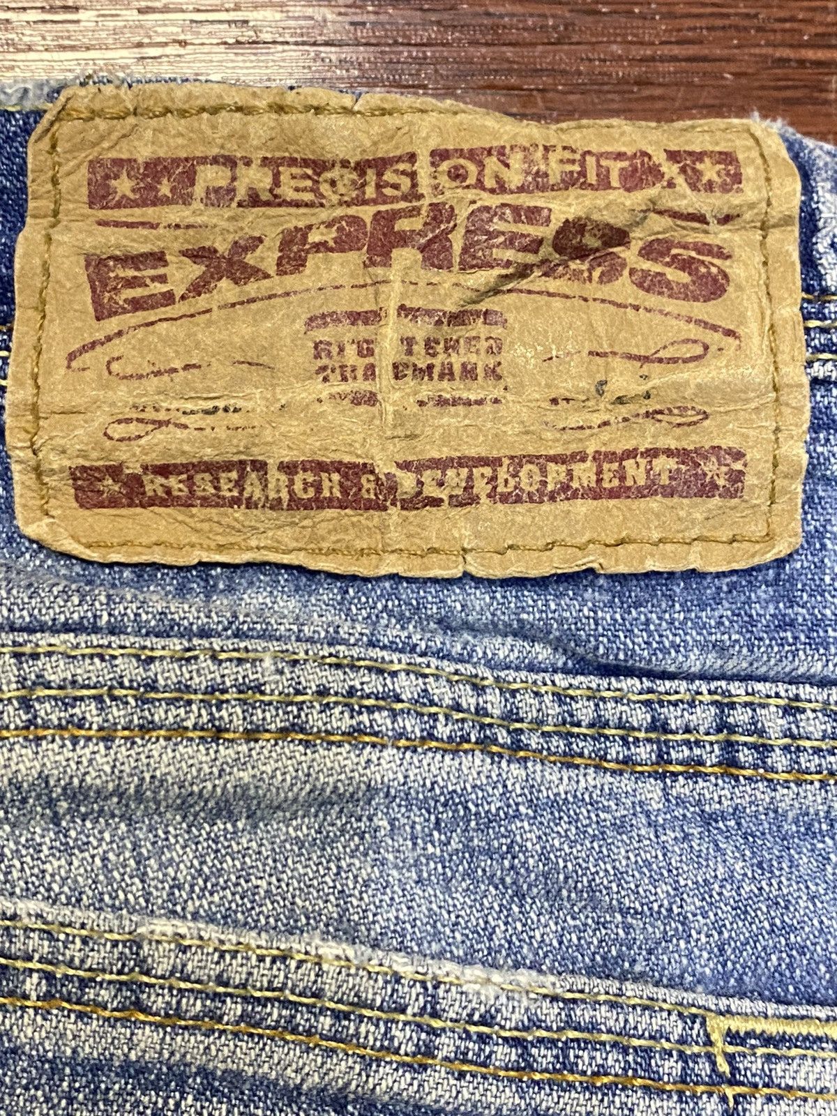 Express Vintage Japanese Brand Express Grunge Splatter Flare Jean. Size 31" - 10 Thumbnail