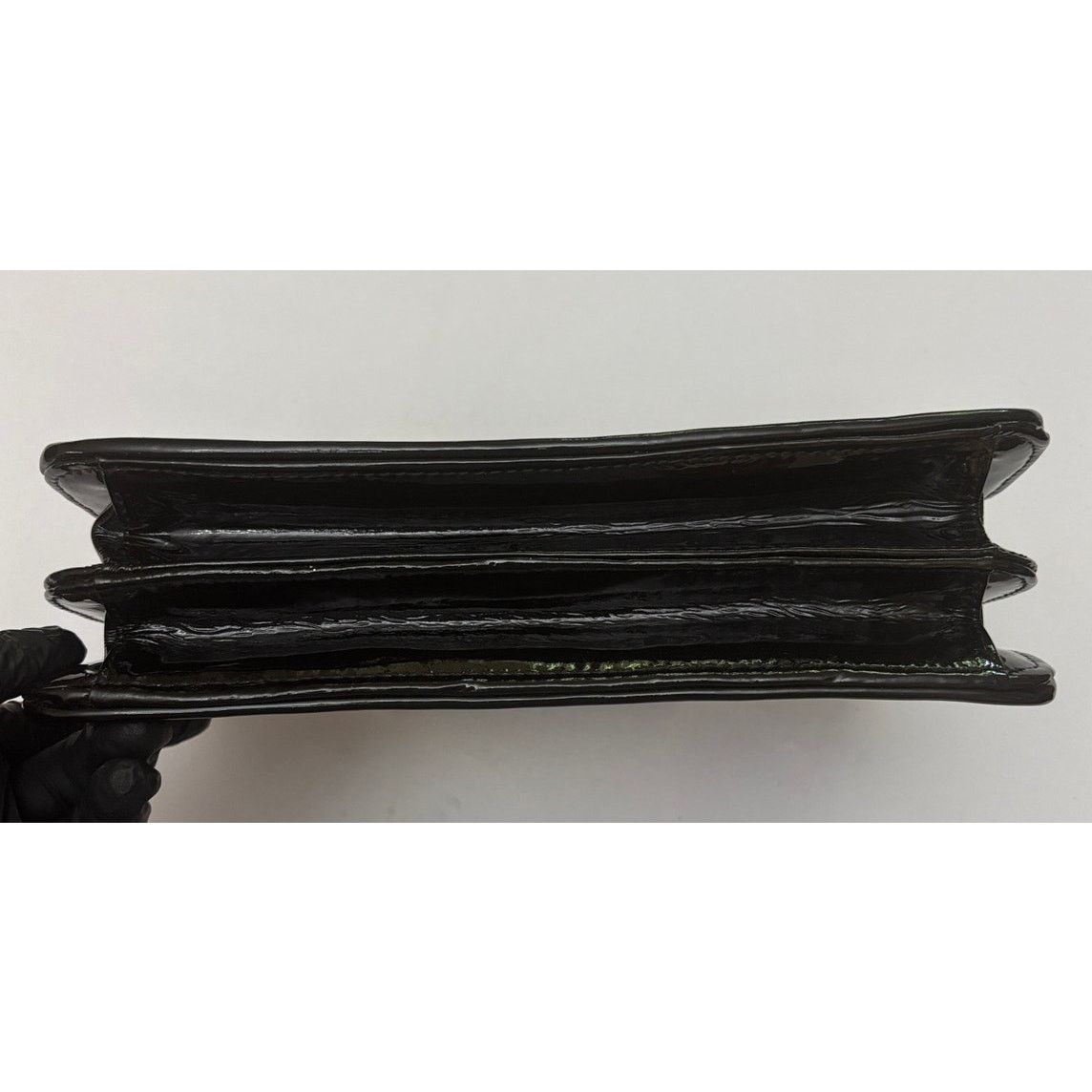 Zac Posen Vintage Z SPOKE by Zac Posen Black Patent Clutch Purse Bag Size ONE SIZE - 11 Thumbnail