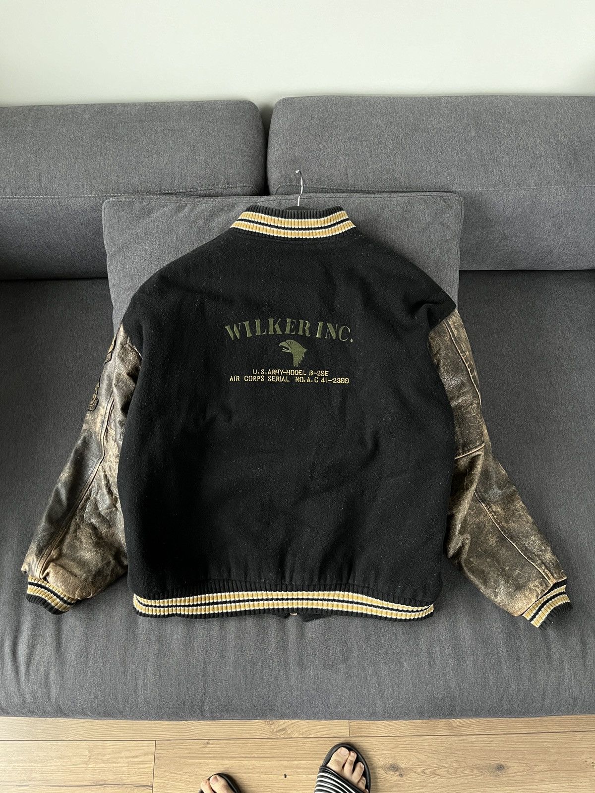 Vintage Wilker Inc. Knoxville Tn Military W-27 Flyers Bomber Jacket Size US L / EU 52-54 / 3 - 14 Thumbnail