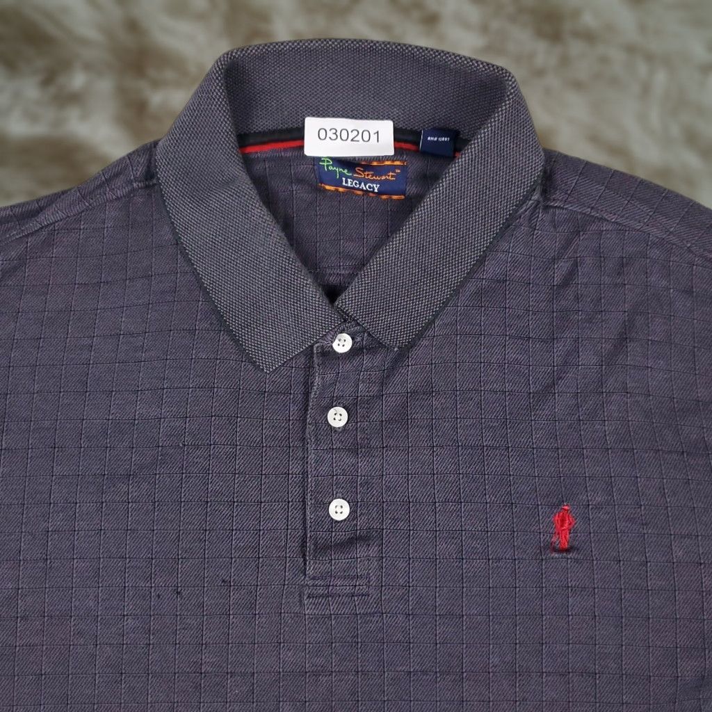 Vintage Payne Stewart Polo Shirt Mens Large Gray Check Golf Casual Short Sleeve Size US L / EU 52-54 / 3 - 1 Thumbnail