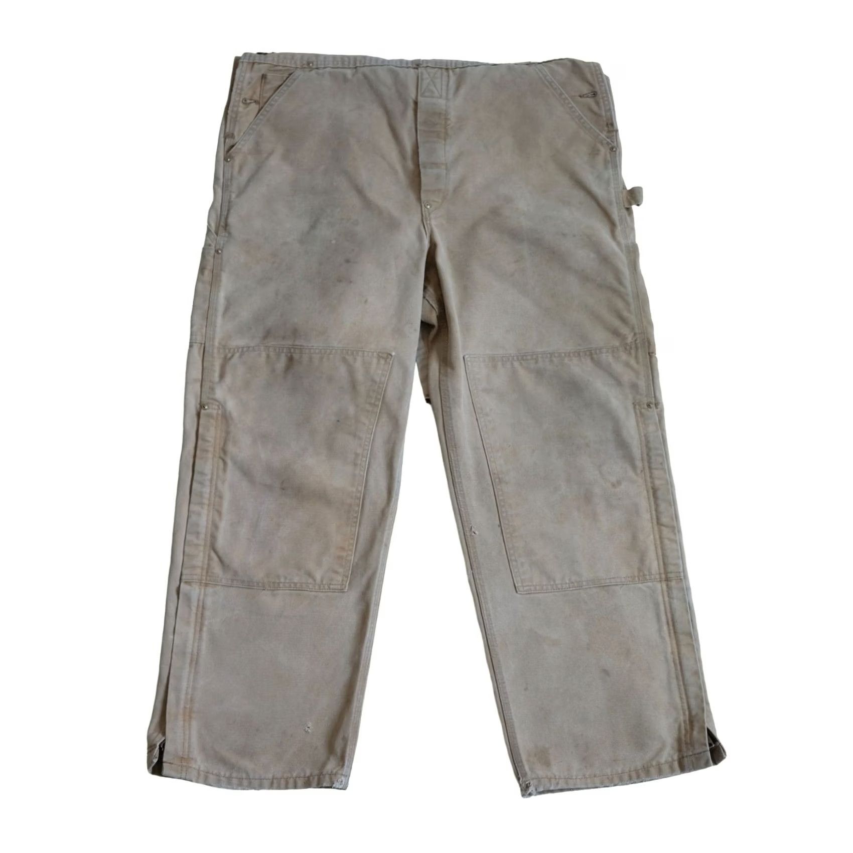 Carhartt VINTAGE Carhartt Jeans 90s USA Made Double Knee Overalls Bib Brown Work 36x30 Mens Jeans Bootcut 5-Pocket Inseam 29" Size US 36 / EU 52 - 2 Thumbnail