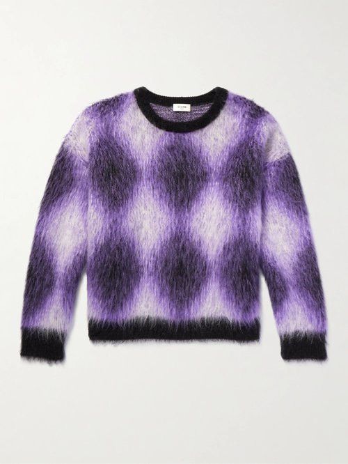 Celine $1.4k FW22 Celine argyle mohair blend fuzzy sweater M Hedi Size US M / EU 48-50 / 2 - 1 Thumbnail