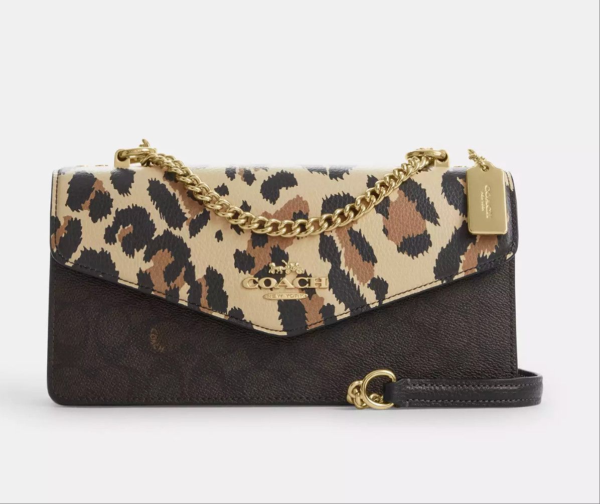 Coach Klare Envelope Crossbody Bag With Leopard Print CCD02 Size ONE SIZE - 9 Thumbnail