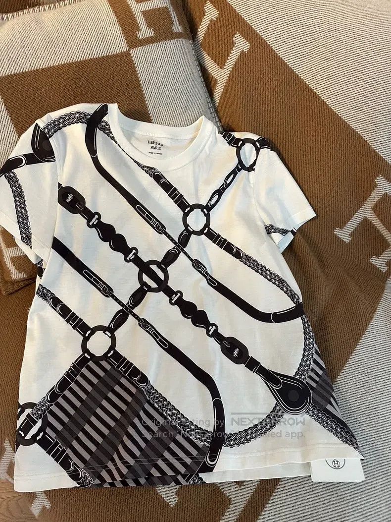 Hermes Hermes Chains Printed Short Sleeve T-Shirt Size XS / US 0-2 / IT 36-38 - 4 Thumbnail