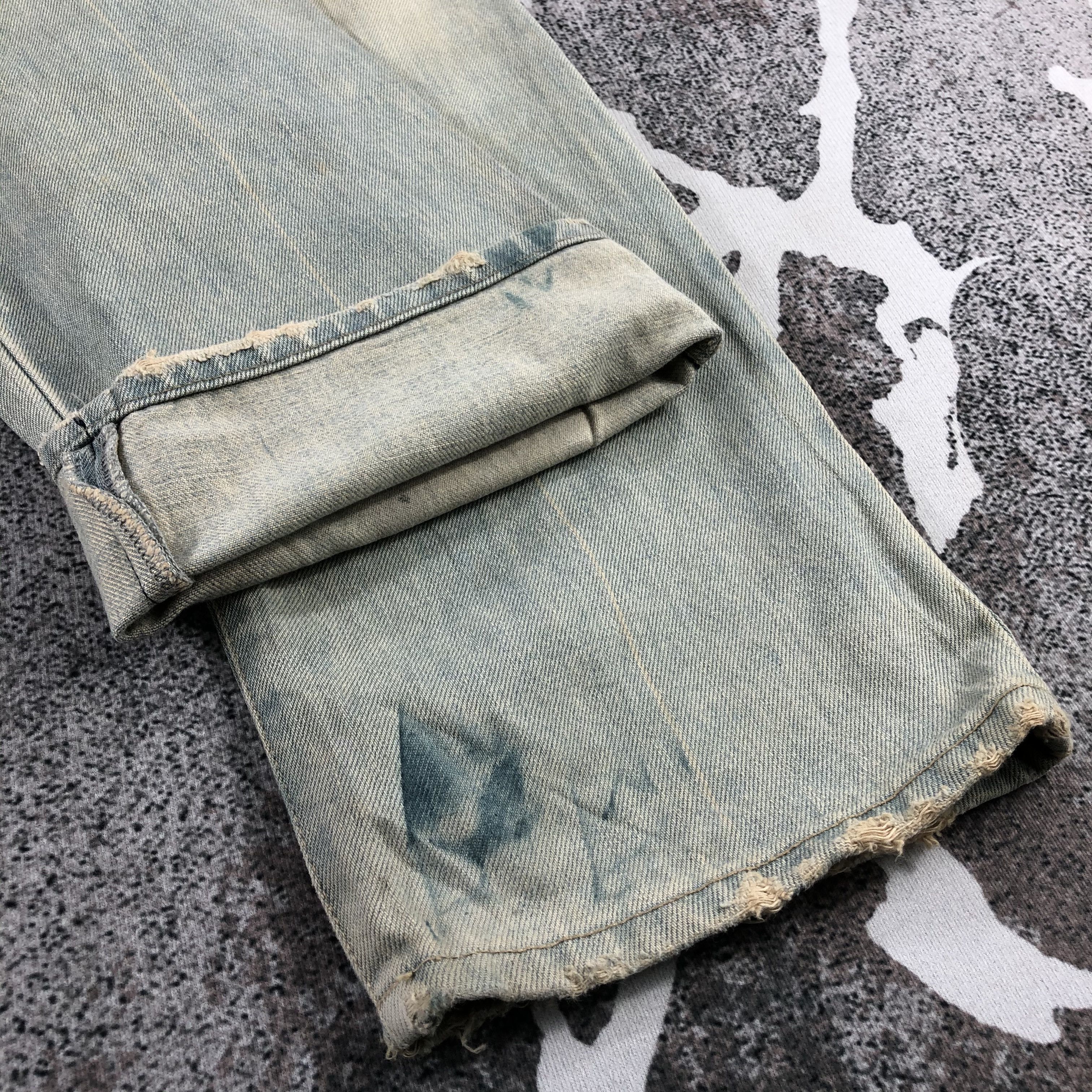Japanese Brand Ossa Mondo Jeans Rusty Faded Blue Denim KJ750 Size US 34 / EU 50 - 6 Thumbnail