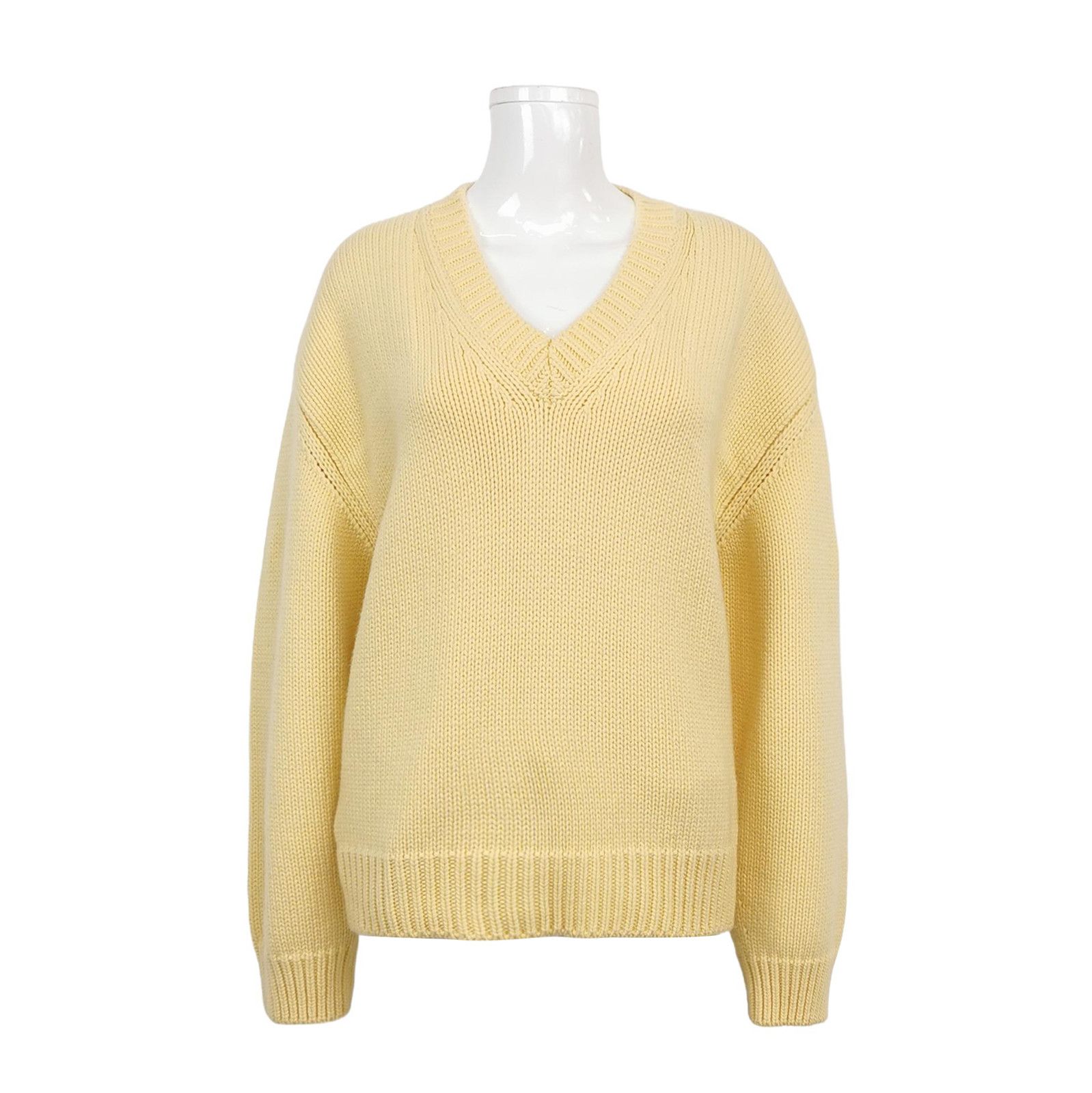 Prada Prada Yellow V-Neck Long Sleeve Sweater Size 38 - dmc Size S / US 4 / IT 40 - 1 Thumbnail