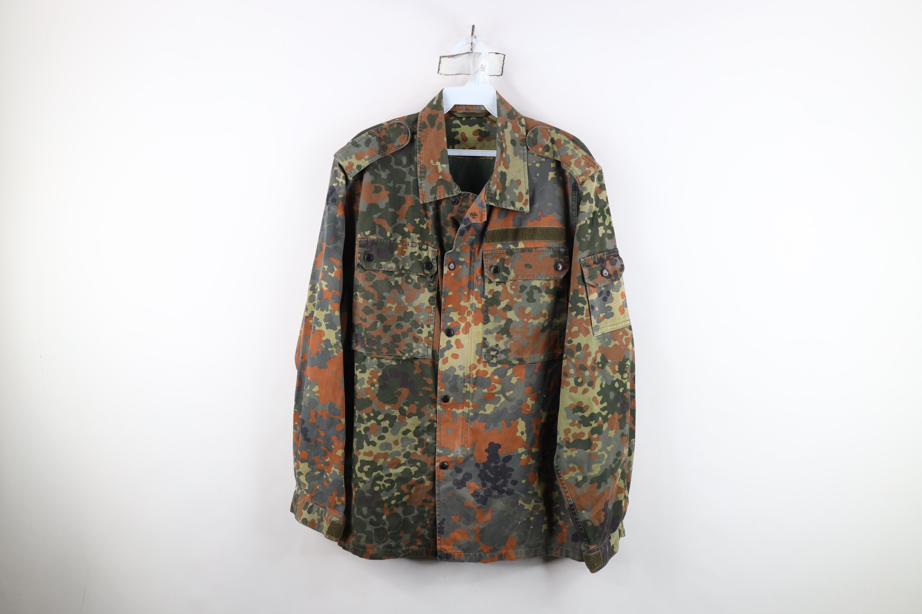 Vintage Vintage 90s German Military Camouflage Shirt Field Jacket Size US L / EU 52-54 / 3 - 1 Thumbnail