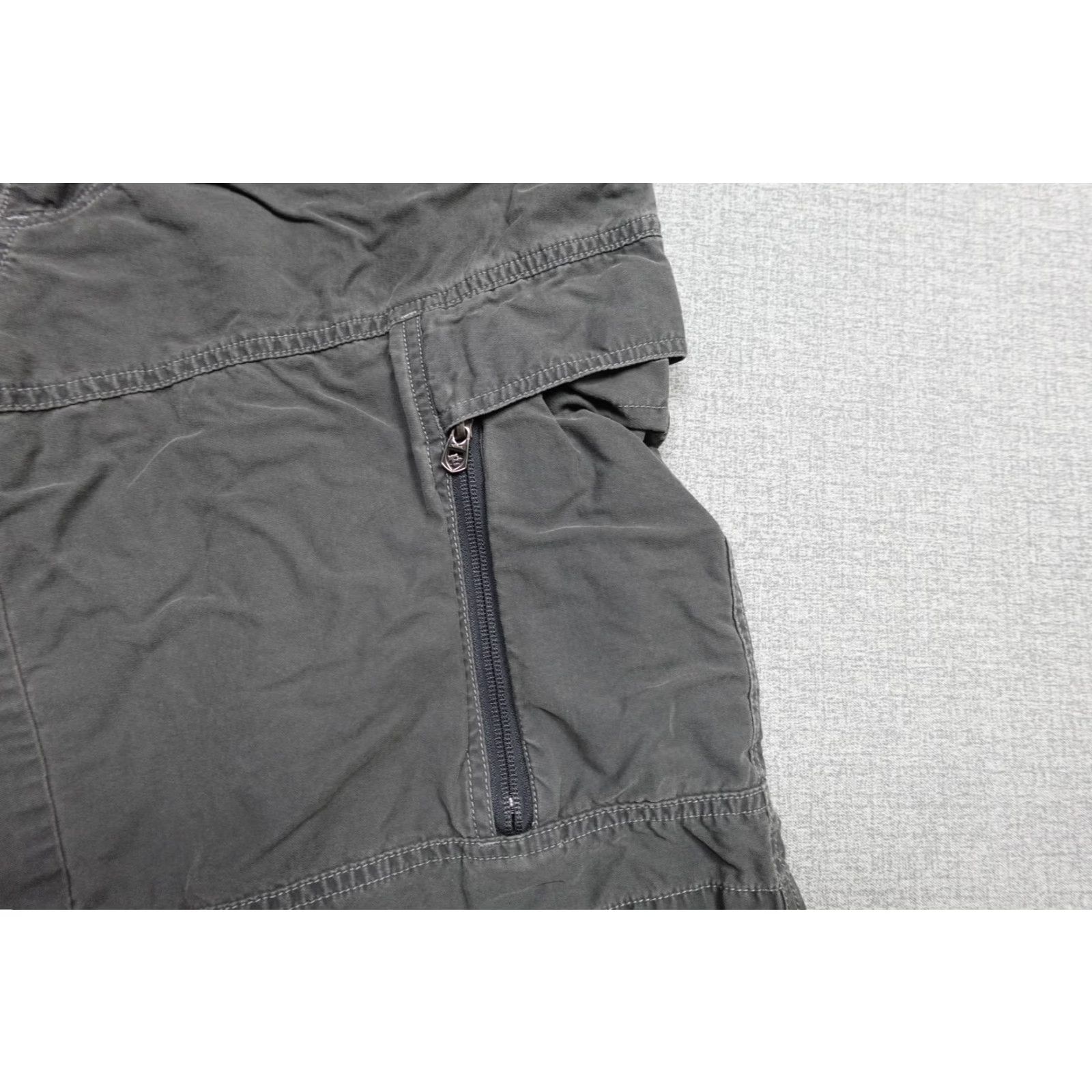 Vintage Kuhl Cargo Shorts Mens 34 Gray Outdoor Hiking Nylon Blend Zip Pocket Utility Cargo Pocket Zipper Front Fly YKK Regular Rise High Size US 34 / EU 50 - 2 Thumbnail