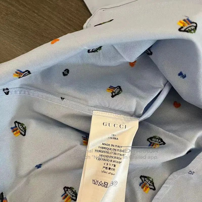 Dior Dior Light Blue Cotton Embroidered Men's Shirt . Size US M / EU 48-50 / 2 - 3 Thumbnail