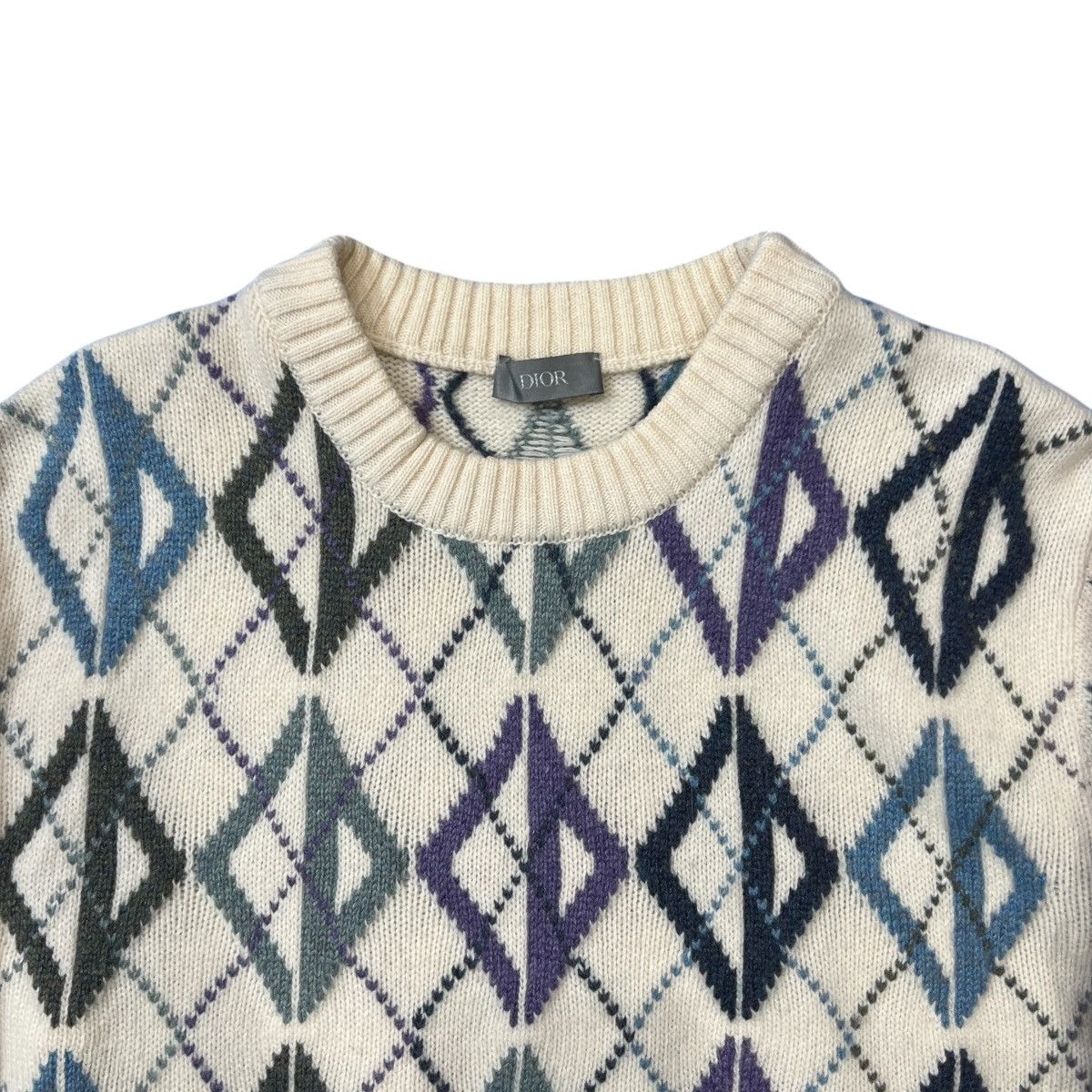 Dior Christian Dior 2020AW Argyle CD Cashmere Knit Sweater Size US M / EU 48-50 / 2 - 2 Thumbnail