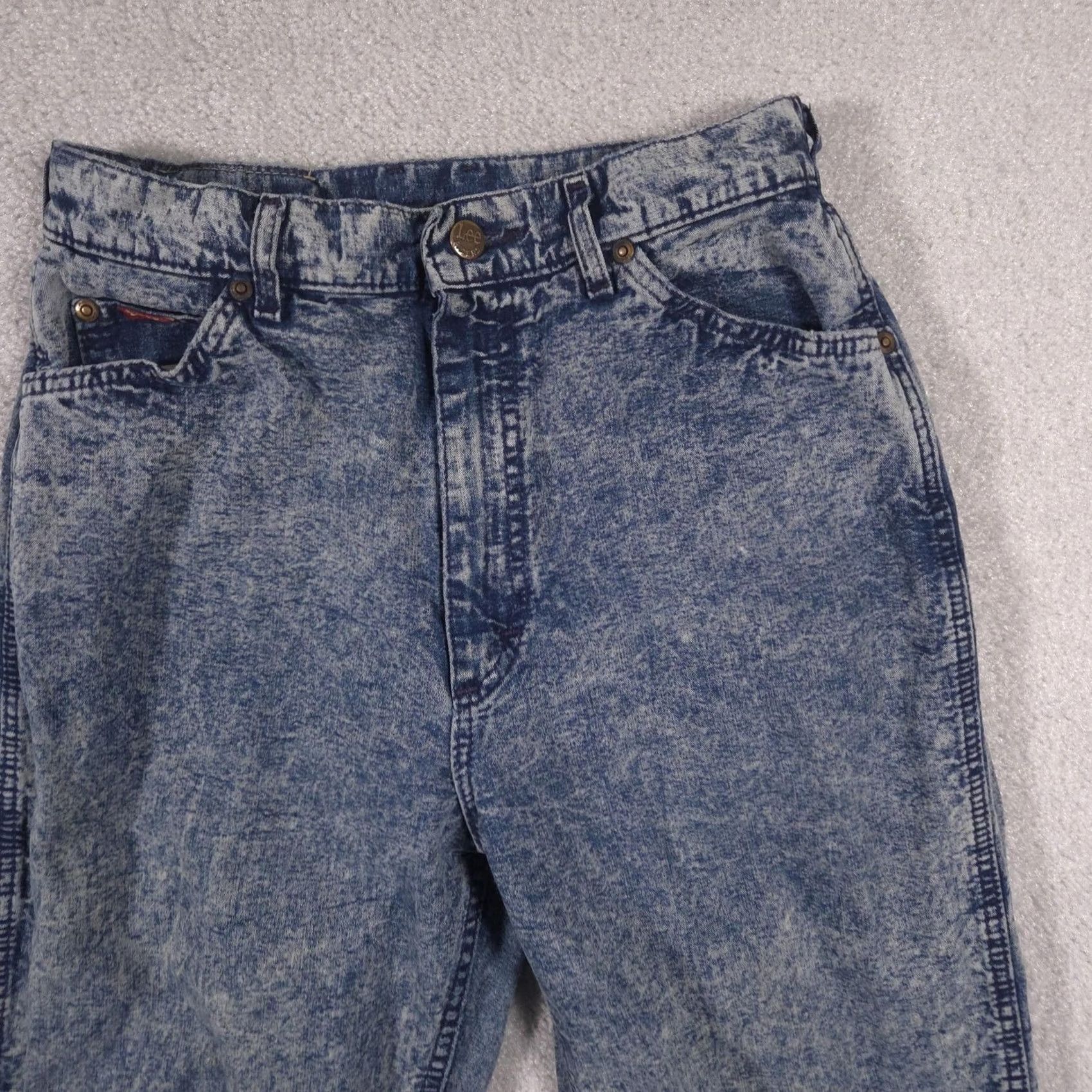 Lee VINTAGE Lee Jeans Womens 11 Medium Blue Acid Wash High Rise Mom Tapered 80s Size 32" / US 10 / IT 46 - 3 Thumbnail