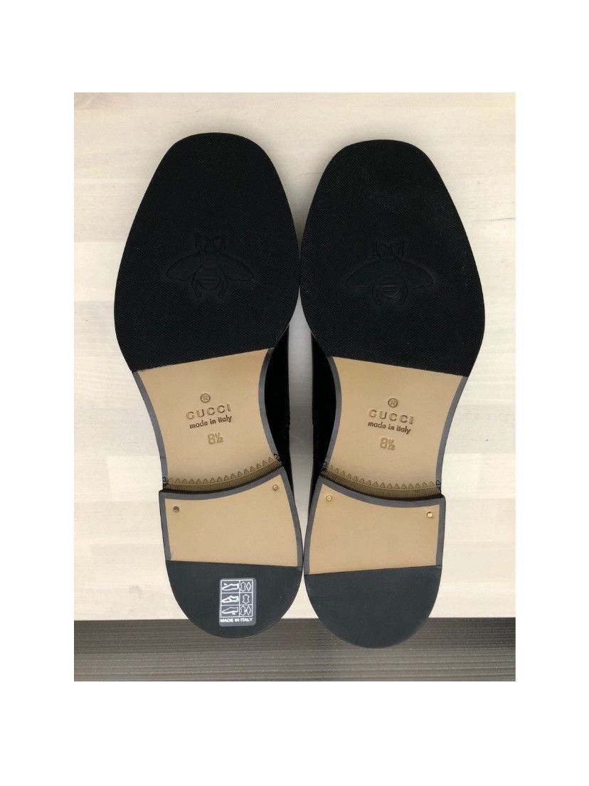Gucci GUCCI 🇮🇹 Nero Roaring Kitty Badge Side Broge Oxfords 9.5 NIB Size US 9.5 / EU 42-43 - 15 Thumbnail