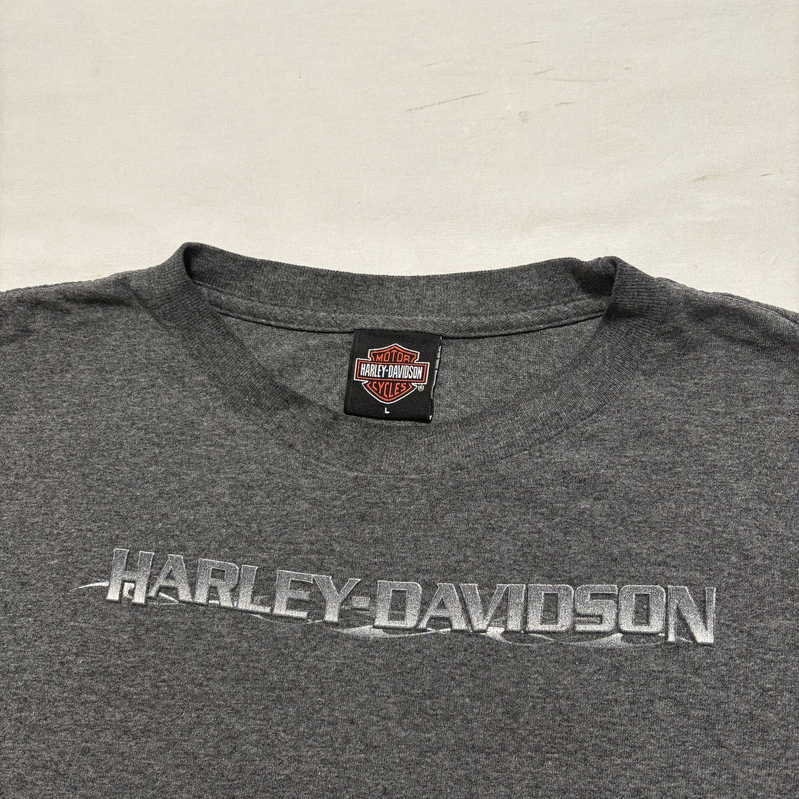 Harley Davidson VTG 90's Harley Davidson Flame Sleeves T-Shirt Gray L Size US L / EU 52-54 / 3 - 2 Thumbnail