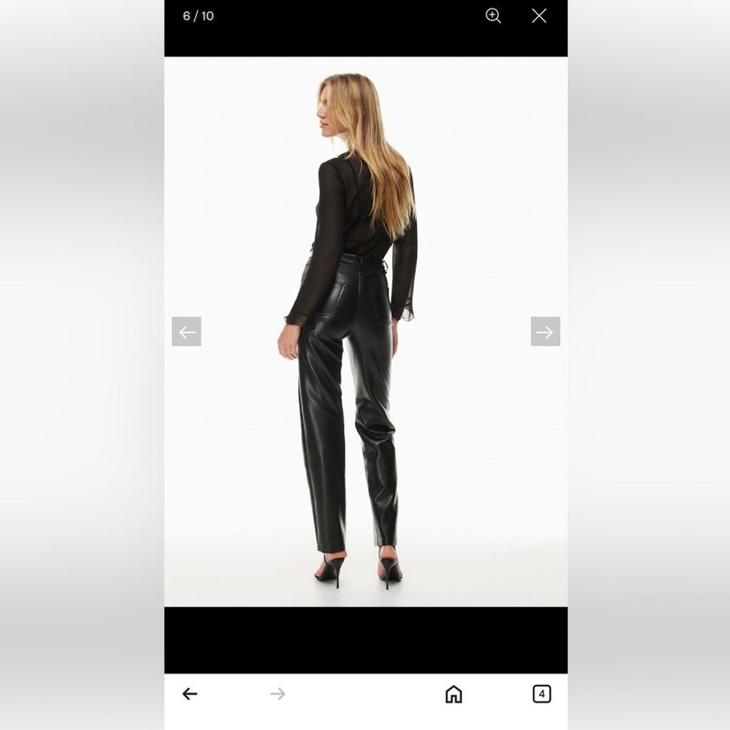 Aritzia Wilfred Black Vegan Leather Melina Trousers Size 26" / US 2 / IT 38 - 3 Thumbnail