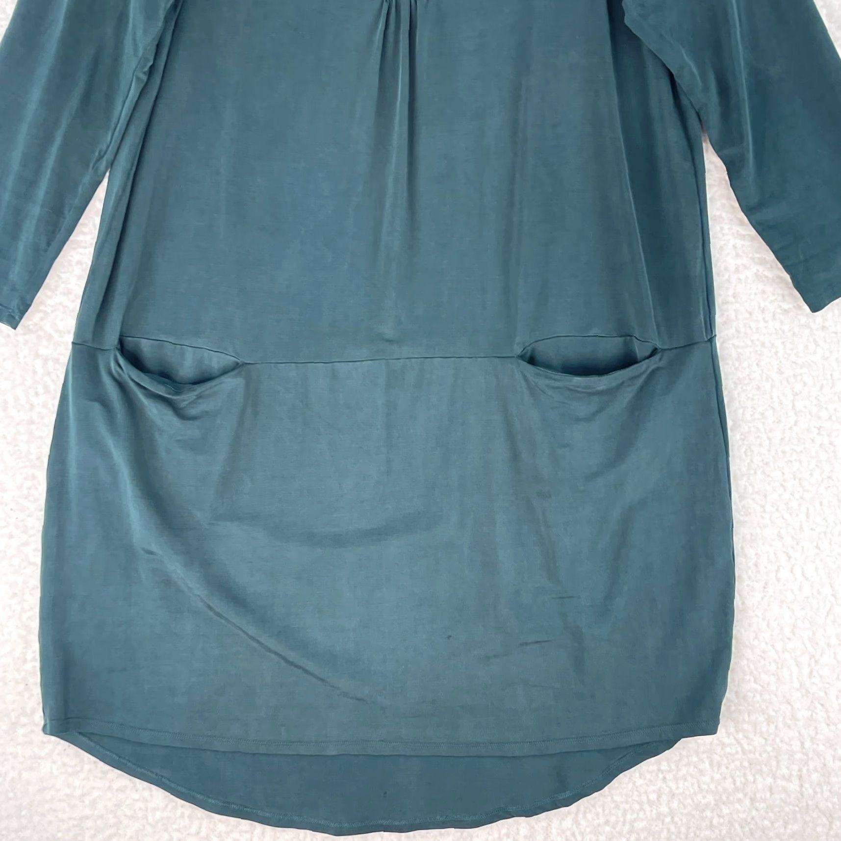 Anthropologie Anthropologie Dolan Left Coast Dress Women L Green 3/4 Sleeve V-Neck Stretch Casual Party/Cocktail Travel A-Line Knee Length Vintage: No Size L / US 10 / IT 46 - 4 Thumbnail