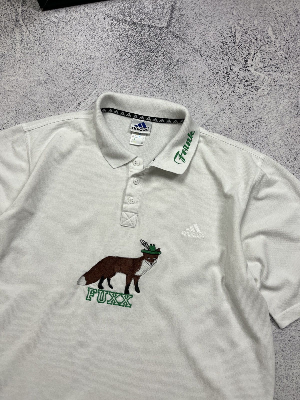 Adidas × Vintage Vintage Adidas Polo Shirt Fox Big Logo Animal Outdoor Rare Size US XL / EU 56 / 4 - 7 Thumbnail