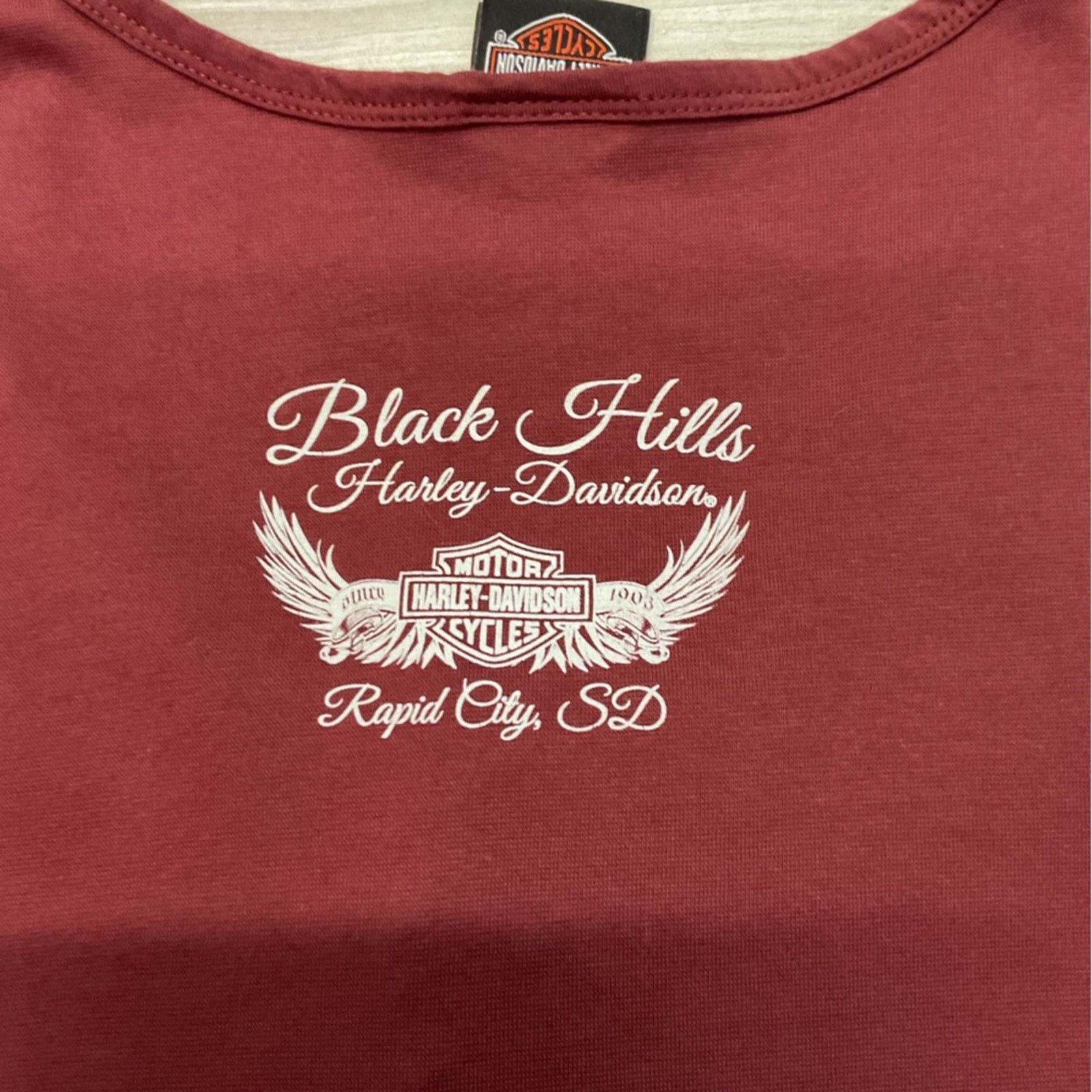 Harley Davidson Vintage Harley-Davidson Burgundy Lace Front Tank Top Size M / US 6-8 / IT 42-44 - 5 Thumbnail