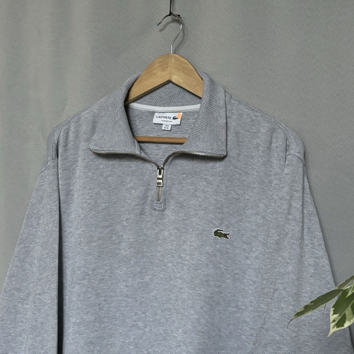Lacoste Lacoste 1/4 zip sweatshirt grey xl streetwear Size US XL / EU 56 / 4 - 2 Thumbnail