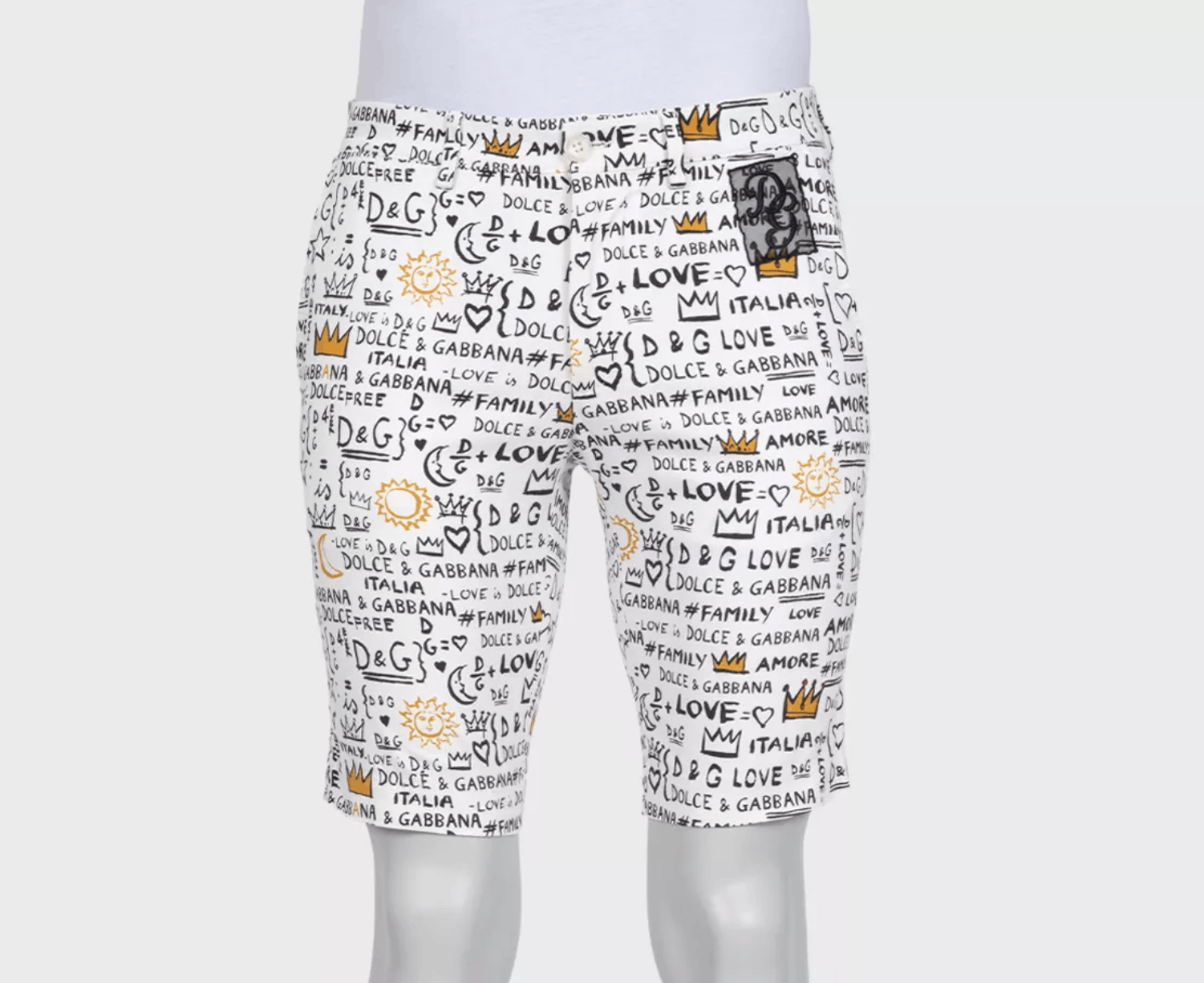 Dolce & Gabbana Dolce & Gabbana White Logo Shorts Men EU46 S Size US 30 / EU 46 - 1 Thumbnail