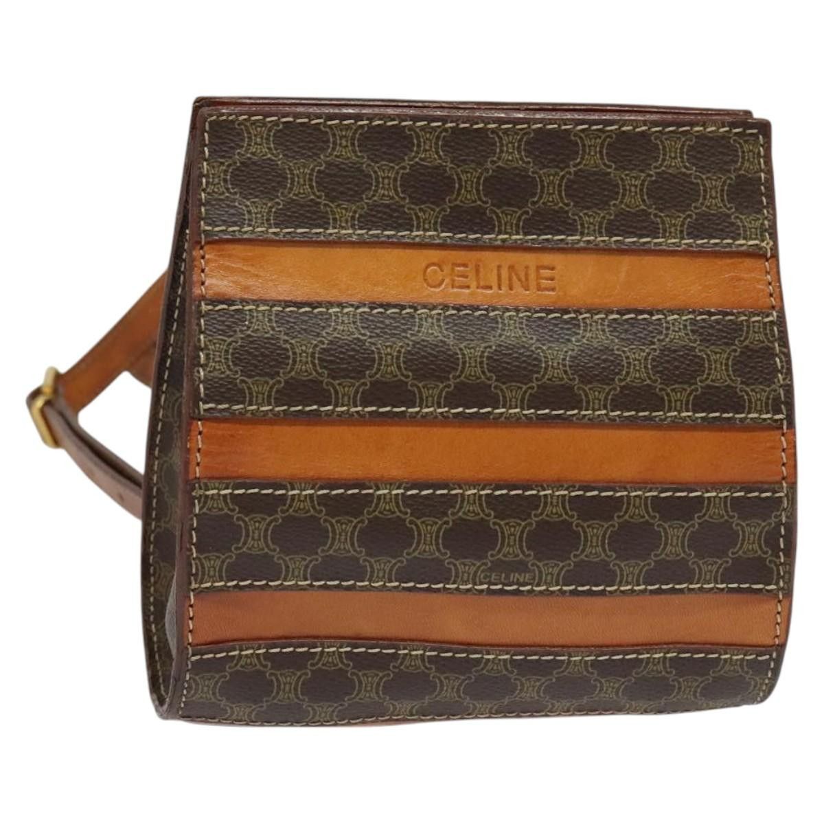 Celine CELINE Macadam Canvas Backpack Pvc Leather Brown Gold Size ONE SIZE - 1 Thumbnail