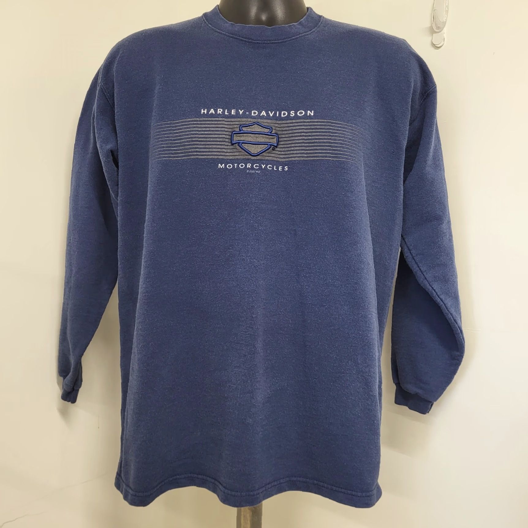 Harley Davidson Ozark Harley-Davidson Motorcycles Lebanon, MO. Mens M 2001 Vintage Faded Sweater Sweater Size US M / EU 48-50 / 2 - 2 Thumbnail