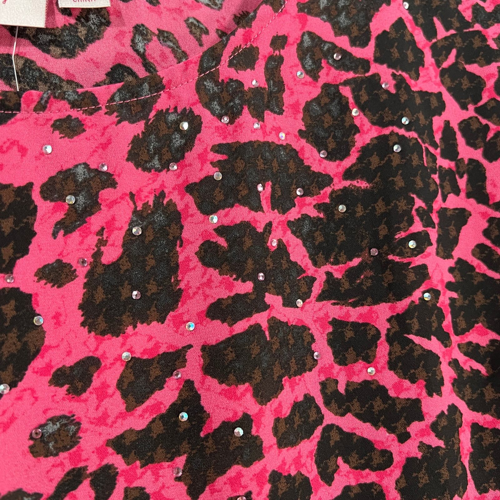 Other Quacker Factory Printed Caftan TOP Pink Animal, X-Small Size XS / US 0-2 / IT 36-38 - 4 Thumbnail