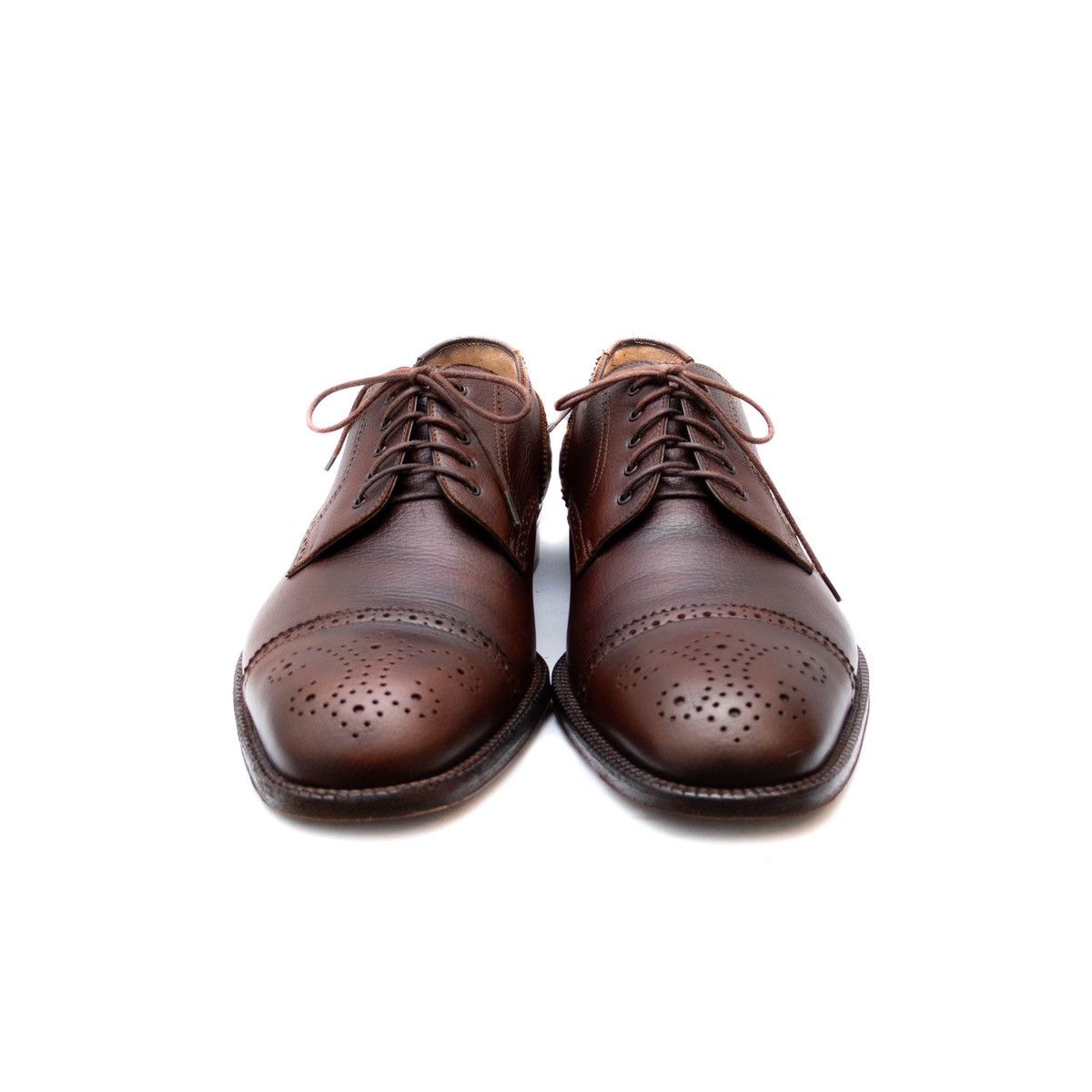 Salvatore Ferragamo Salvatore Ferragamo Brown Leather Oxford CapToe Brogue 10.5D Size US 10.5 / EU 43-44 - 5 Thumbnail