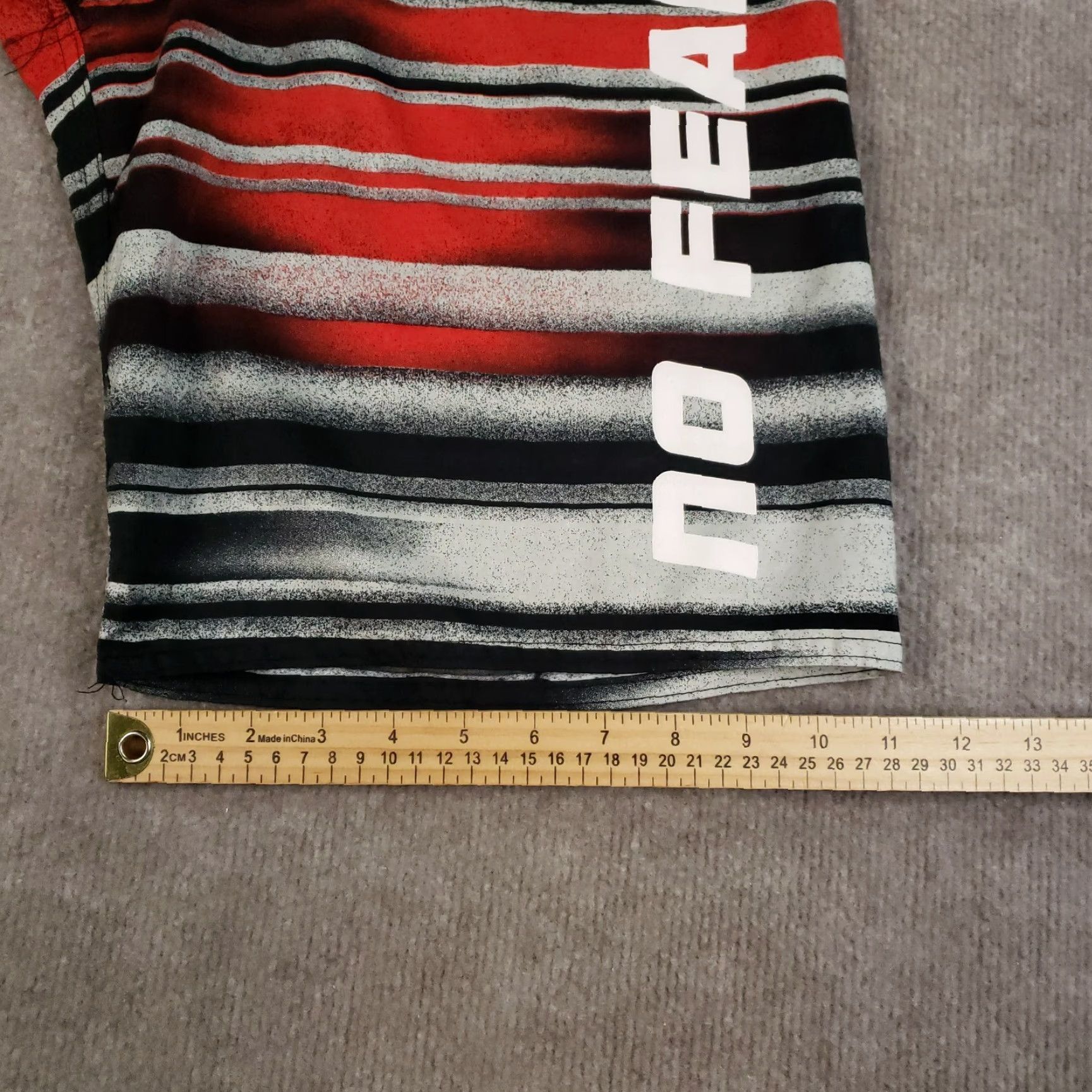 No Fear No Fear Board Shorts Mens M Black Striped Drawstring Lined Beach Size US 31 - 3 Thumbnail