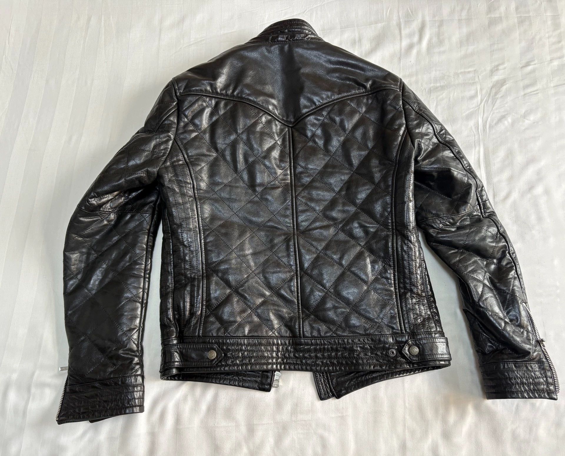Tornado Mart Tornado Mart Vintage Leather Jkt Double Zip Irreg Stitch Size US L / EU 52-54 / 3 - 7 Thumbnail