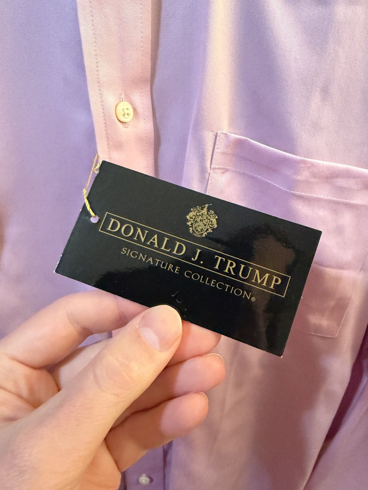 Donald Trump Donald Trump Two-Tone Pink Dress Shirt with White Contrast Size 38L - 3 Thumbnail