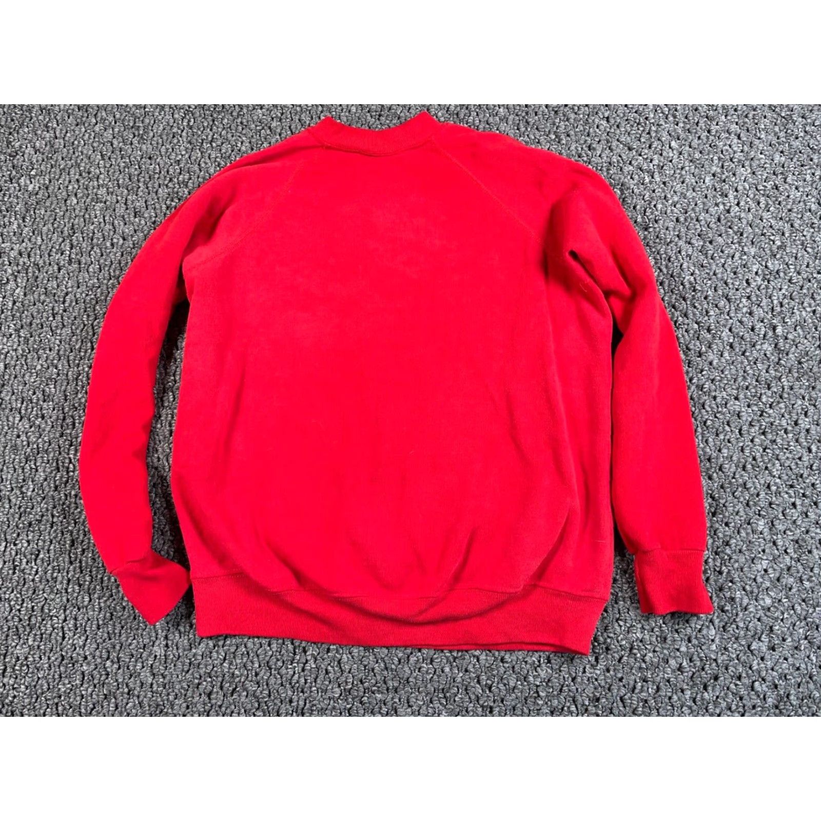 Vintage VTG 80s Bassett-Walker Blank Crewneck Sweatshirt Adult Medium Red Raglan Sleeves Size US M / EU 48-50 / 2 - 2 Thumbnail