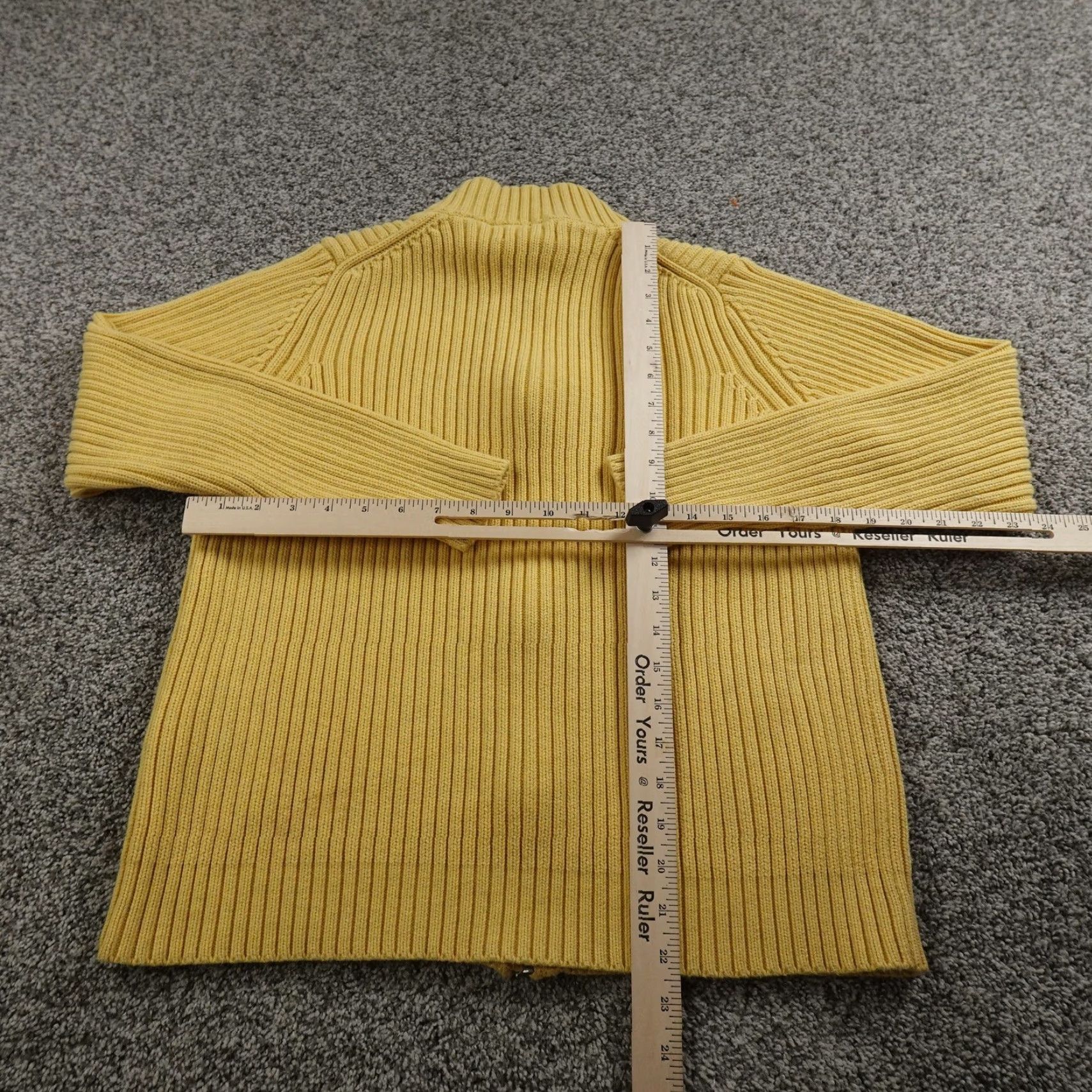 Lands' End VTG Lands End Cardigan Womens L Yellow Cable Knit Full Zip Sweater Jacket Japan Size L / US 10 / IT 46 - 6 Thumbnail