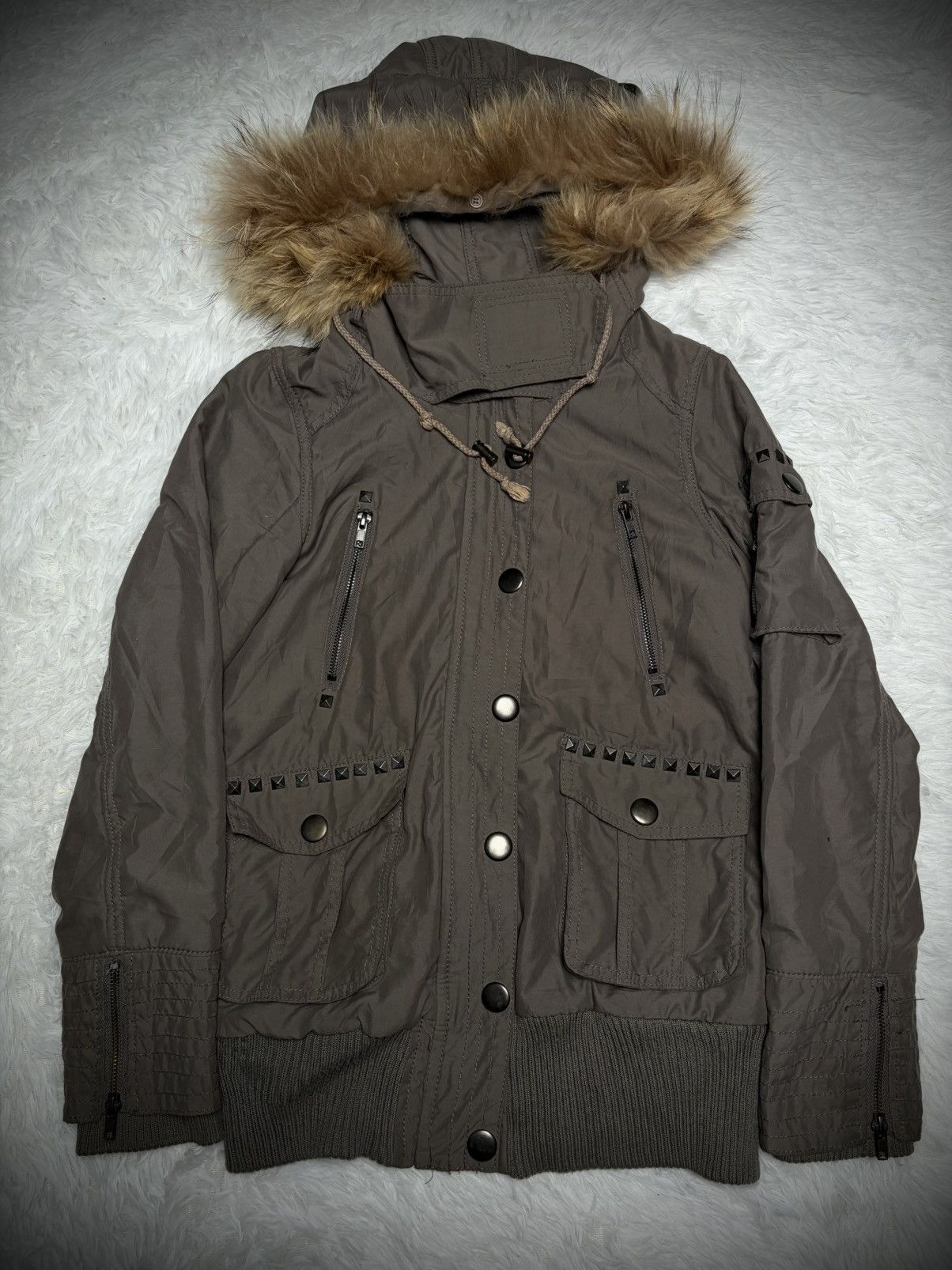 14th Addiction Raccoon fur studded bombers vkei jacket Size US M / EU 48-50 / 2 - 1 Thumbnail