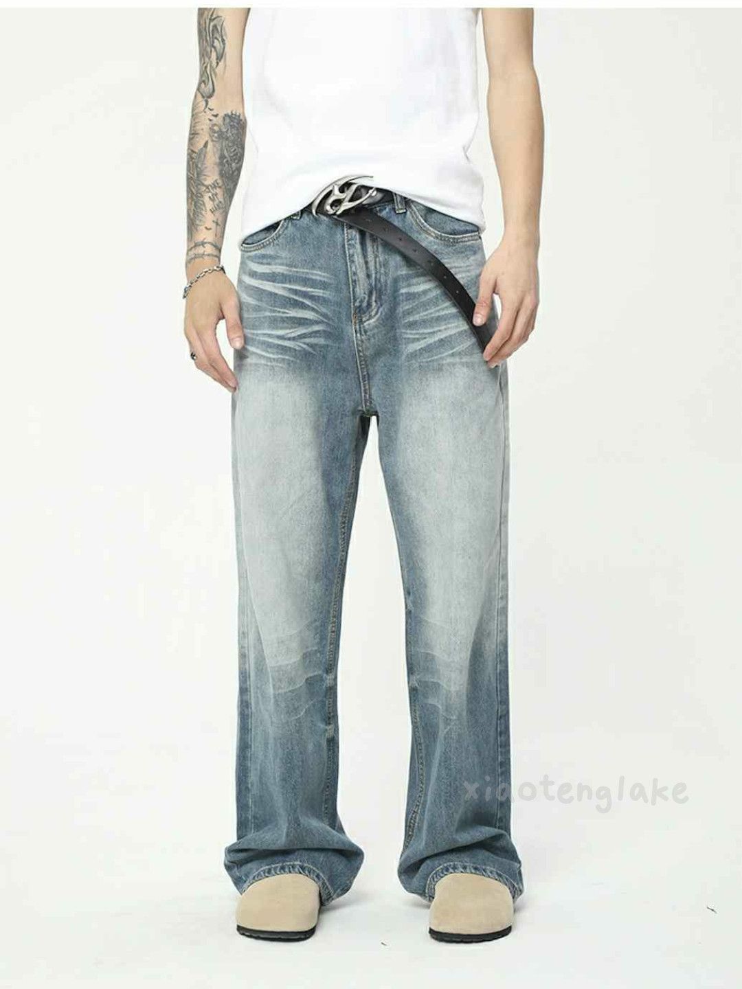 Jean × Vintage washed faded cleanfit yuppie loose baggy jeans Size US 28 / EU 44 - 5 Thumbnail