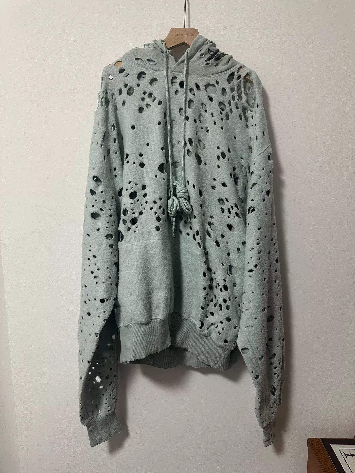 We11done Oversized Hoodie with Distressing