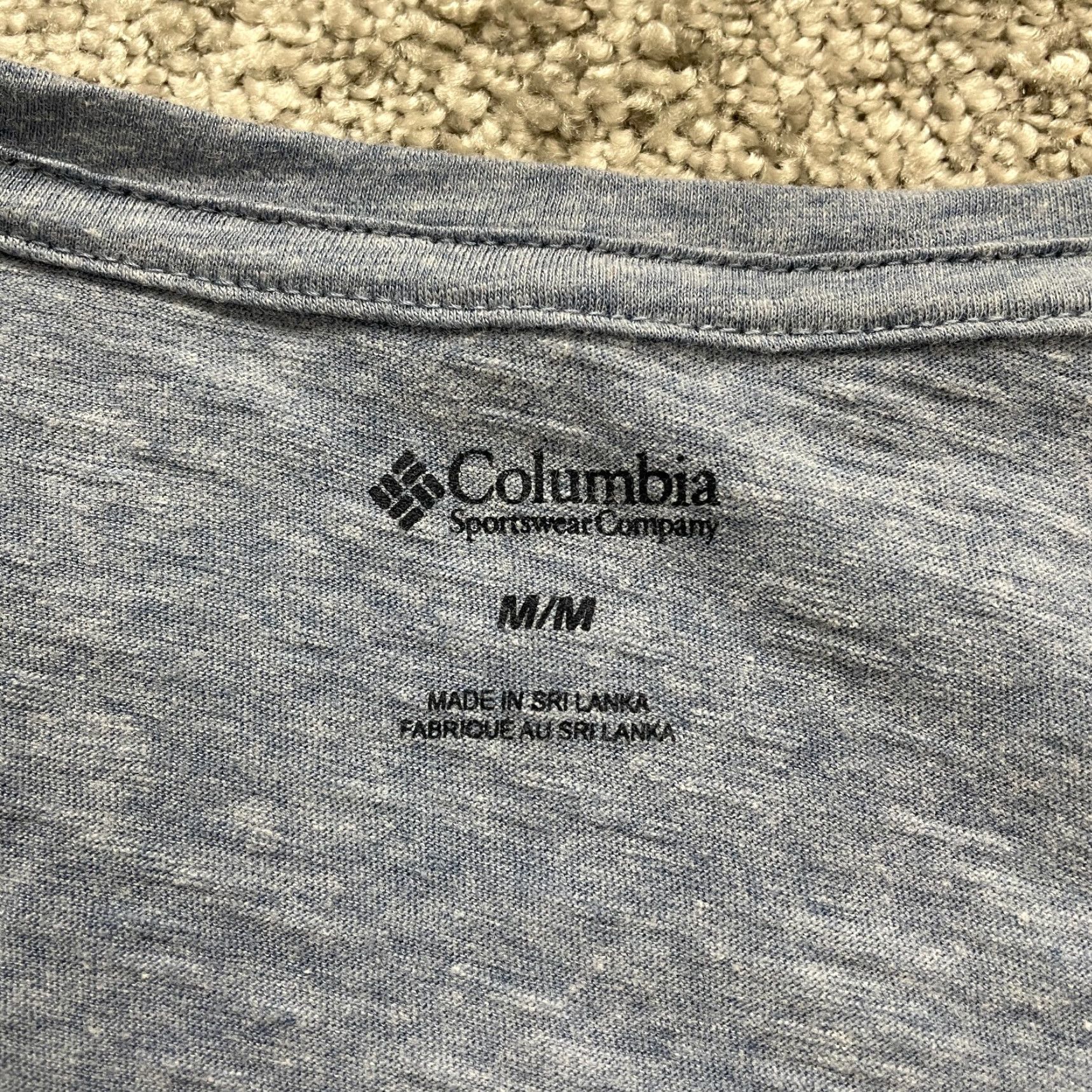 Logo 7 Columbia Top Womens Medium Gray V-Neck Long Sleeve Cotton Casual Logo Ladies Size M / US 6-8 / IT 42-44 - 5 Thumbnail