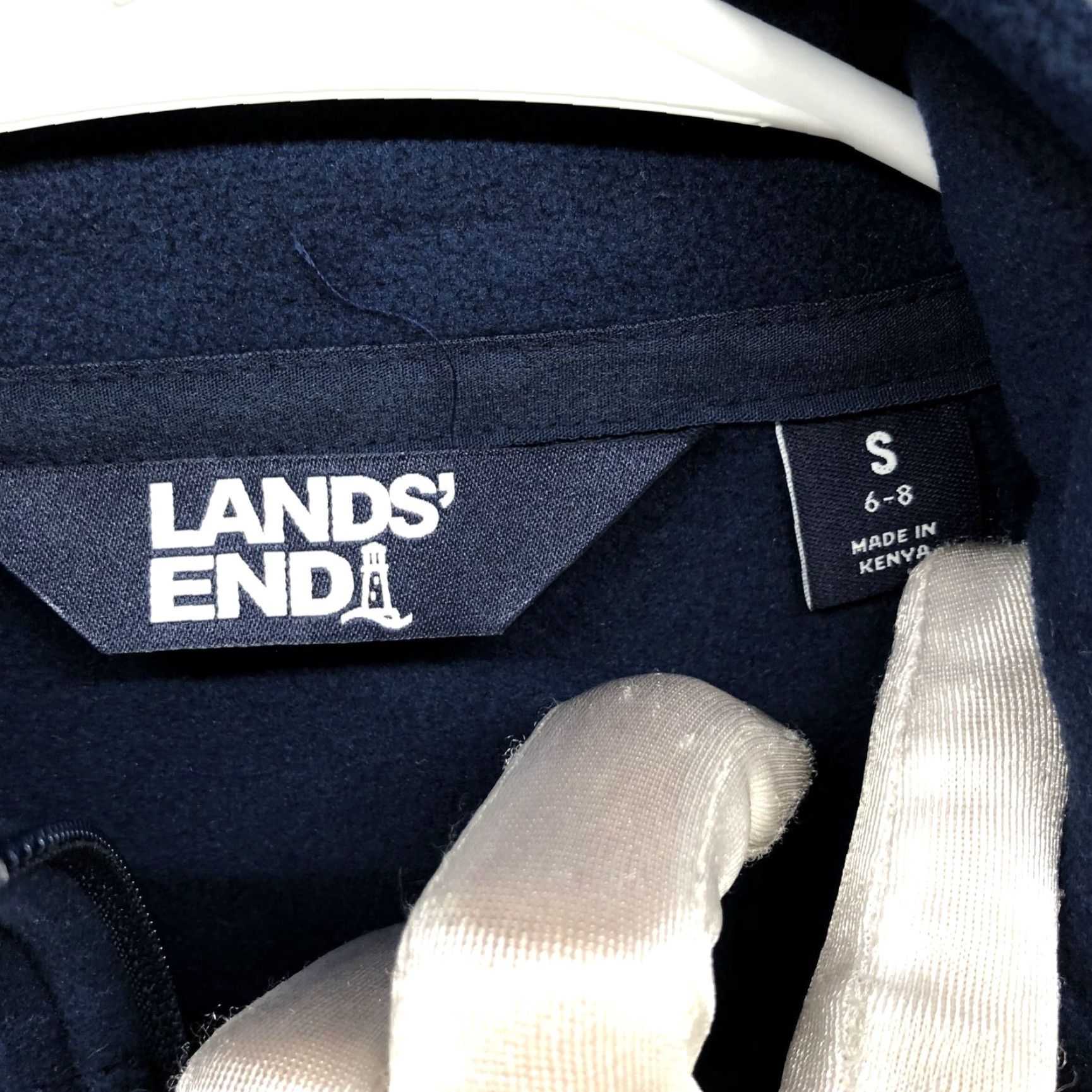 Lands' End Lands' End Fleece Jacket Womens S Dark Blue Mock Neck Lightweight Jacket" Size S / US 4 / IT 40 - 5 Thumbnail