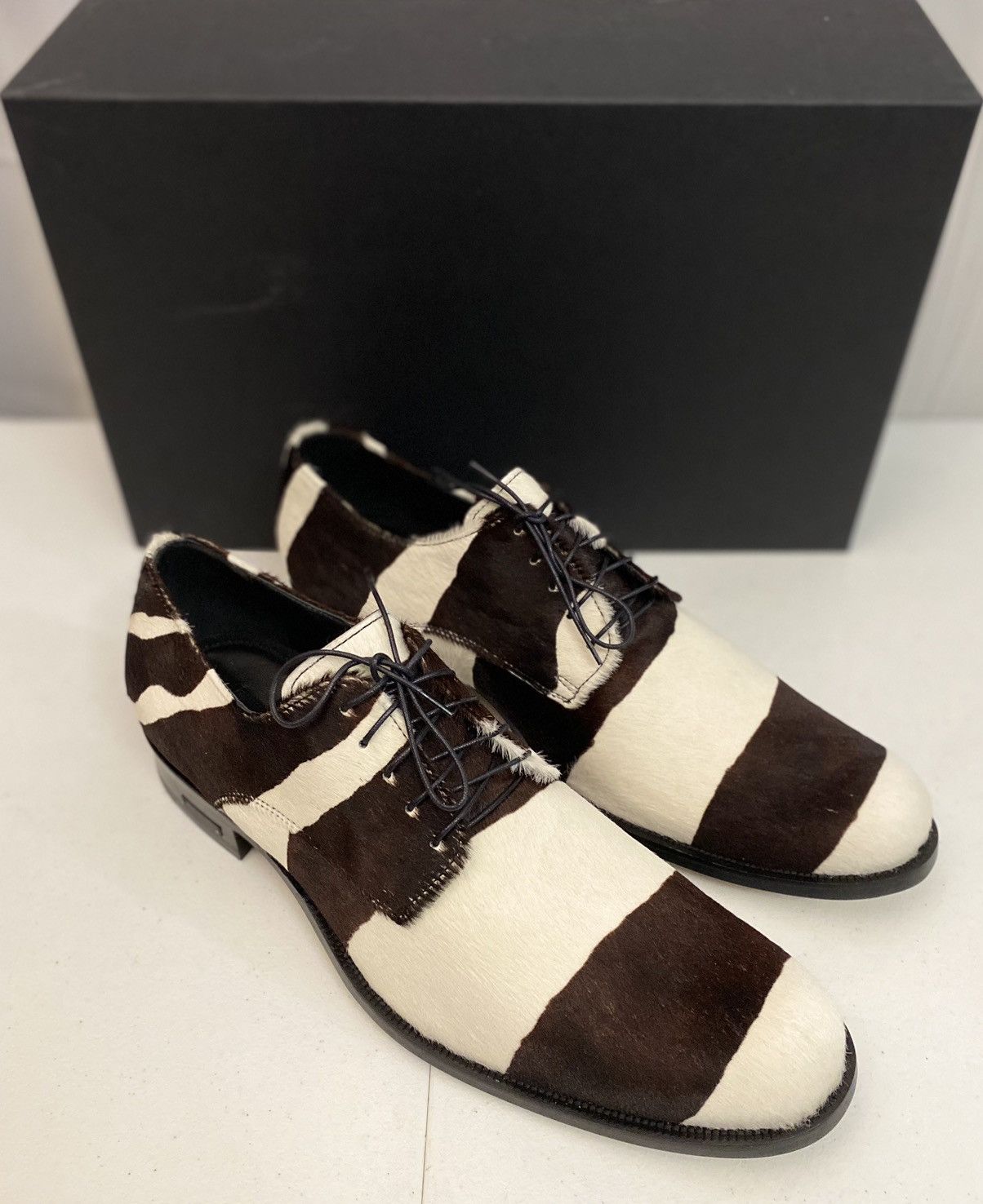 Dsquared2 Dsquared2 🇮🇹 Brown/White Pony Hair Zebra Striped Derby 10 NEW Size US 10 / EU 43 - 14 Thumbnail