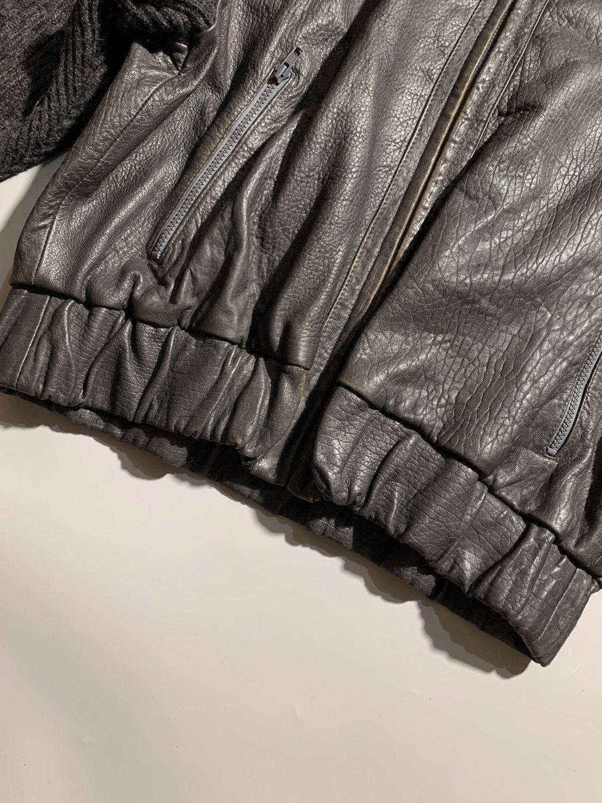 Yves Saint Laurent VINTAGE 80s YSL WOOL LEATHER BLEND JACKET Size US S / EU 44-46 / 1 - 12 Thumbnail