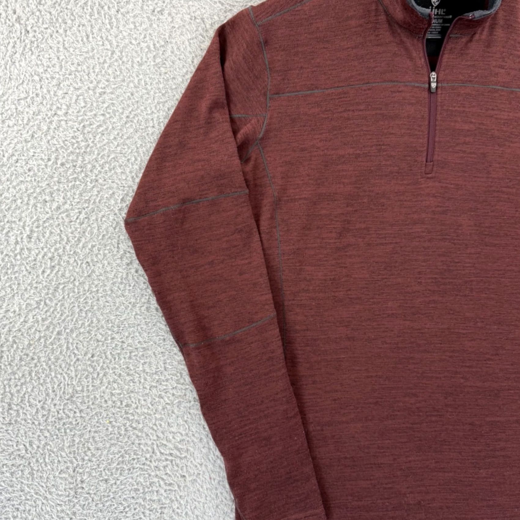 Vintage Kuhl Sweater Mens Medium Red Quarter Zip Long Sleeve Pullover Outdoor Hiking Wool Polyester Fleece Size US M / EU 48-50 / 2 - 4 Thumbnail